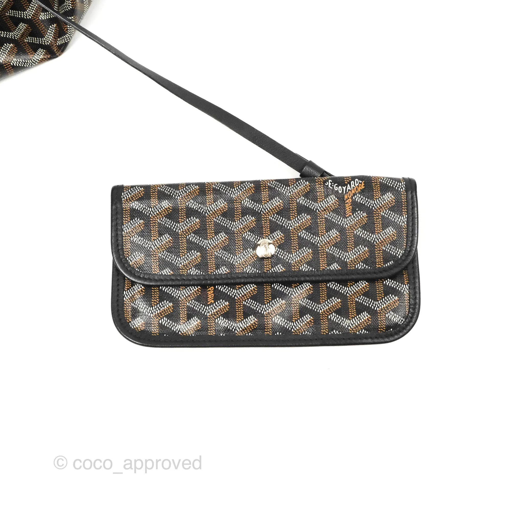 Goyard Saint Louis Black Goyardine Canvas PM