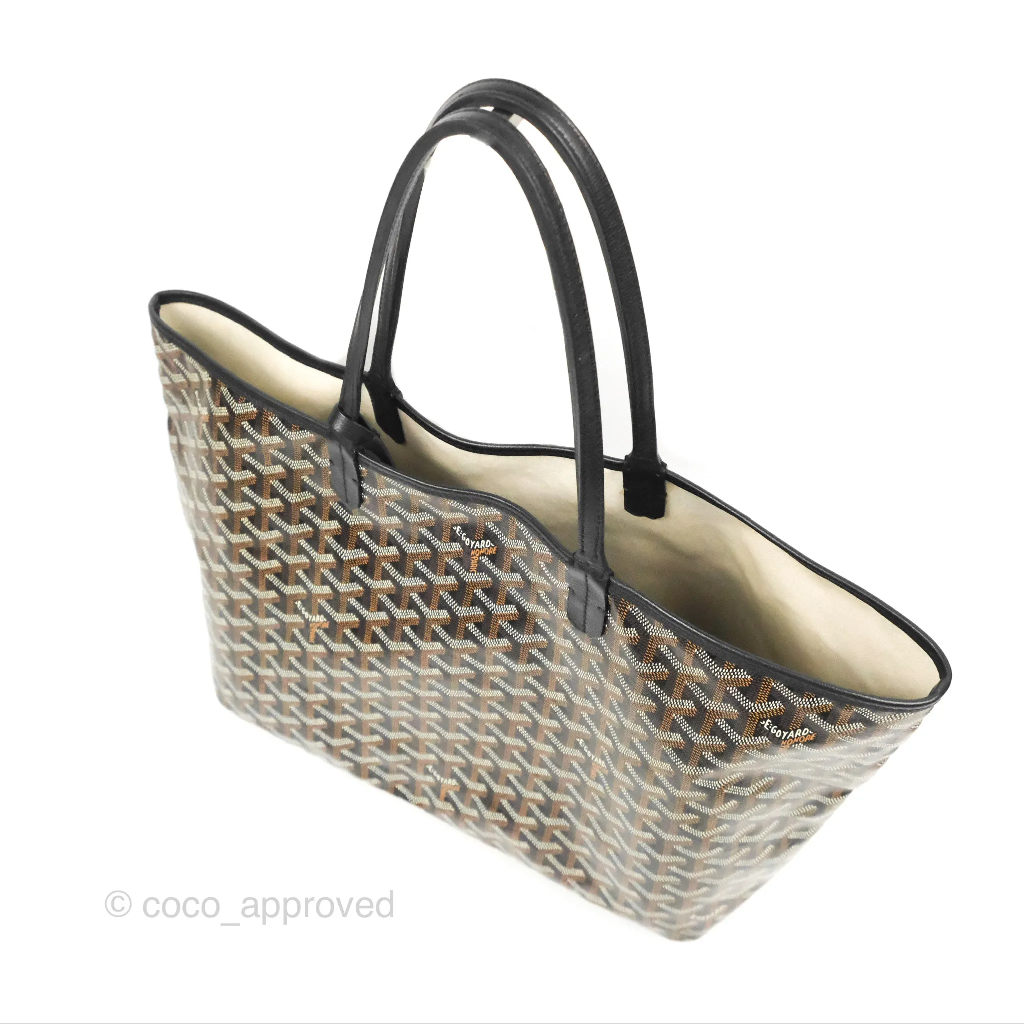 Goyard Saint Louis Black Goyardine Canvas PM
