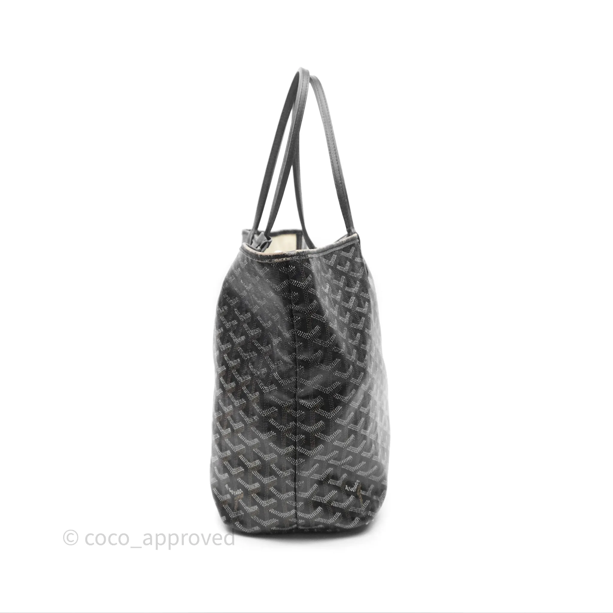 Goyard Saint Louis Black Goyardine Canvas PM