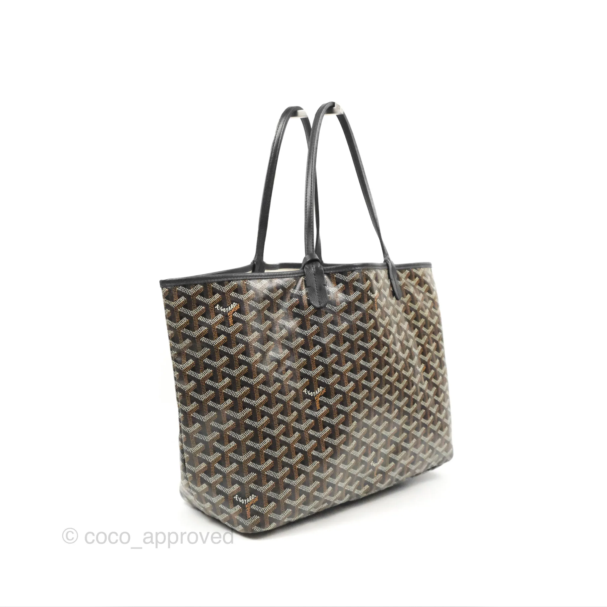 Goyard Saint Louis Black Goyardine Canvas PM