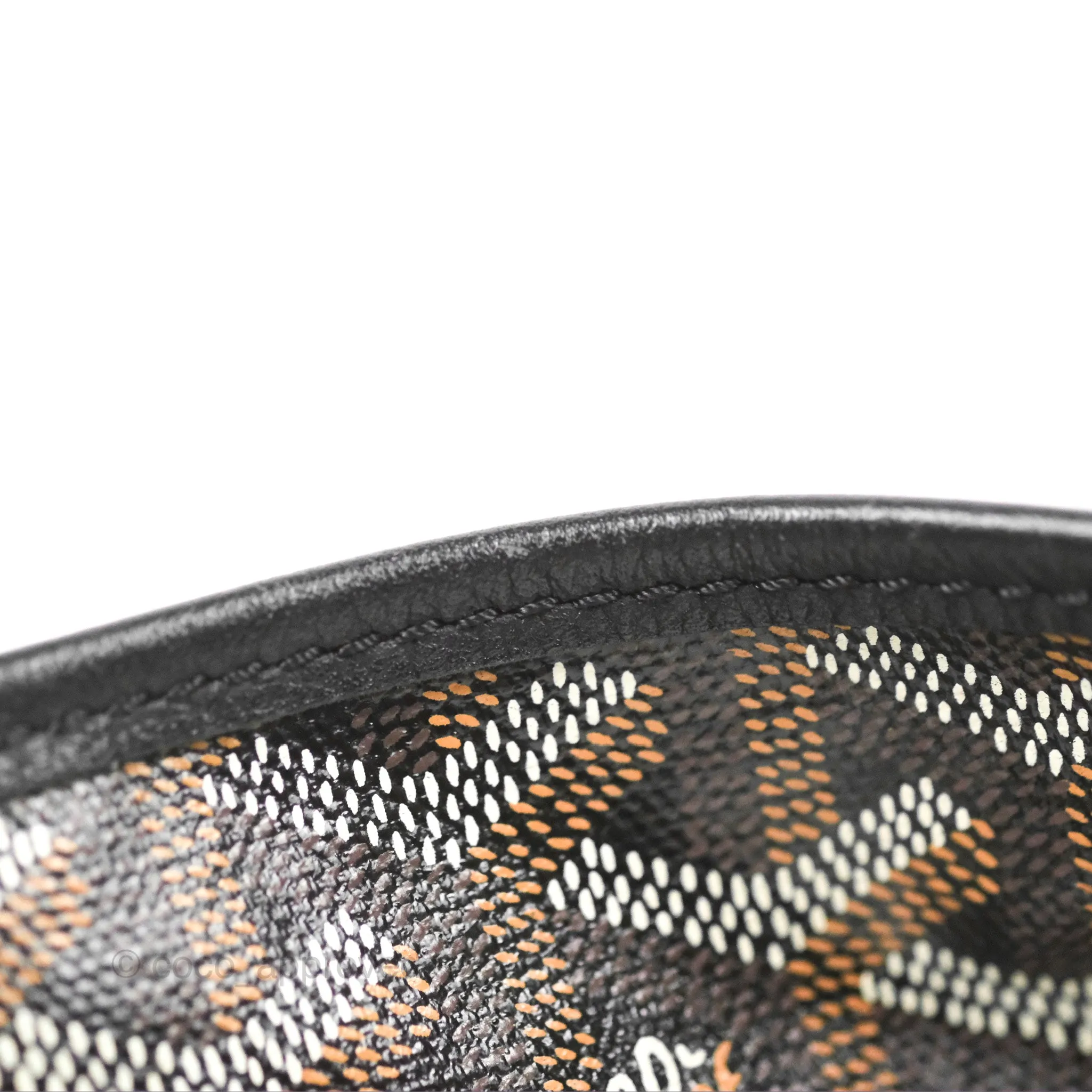 Goyard Saint Louis Black Goyardine Canvas PM