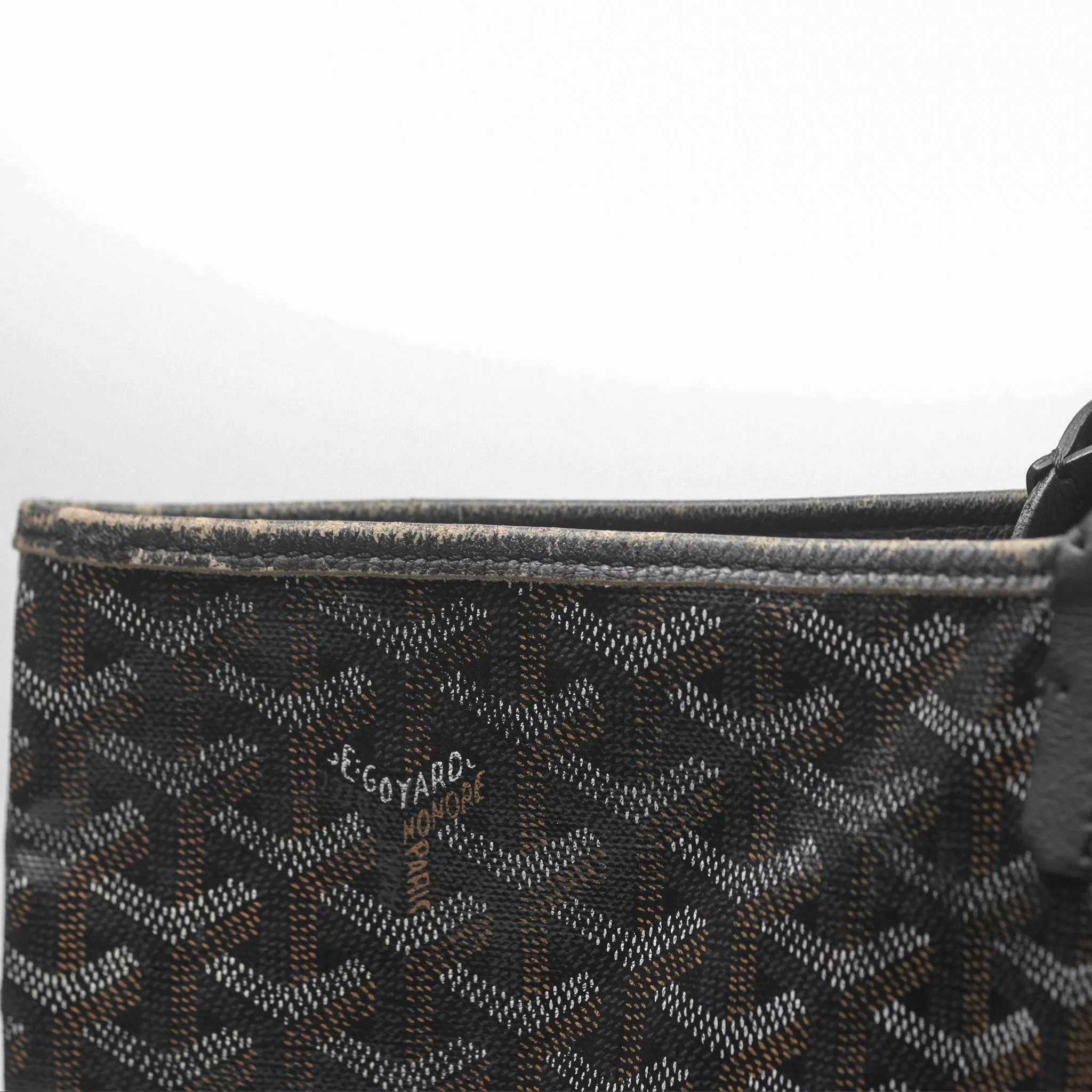 Goyard Saint Louis Black Goyardine Canvas PM