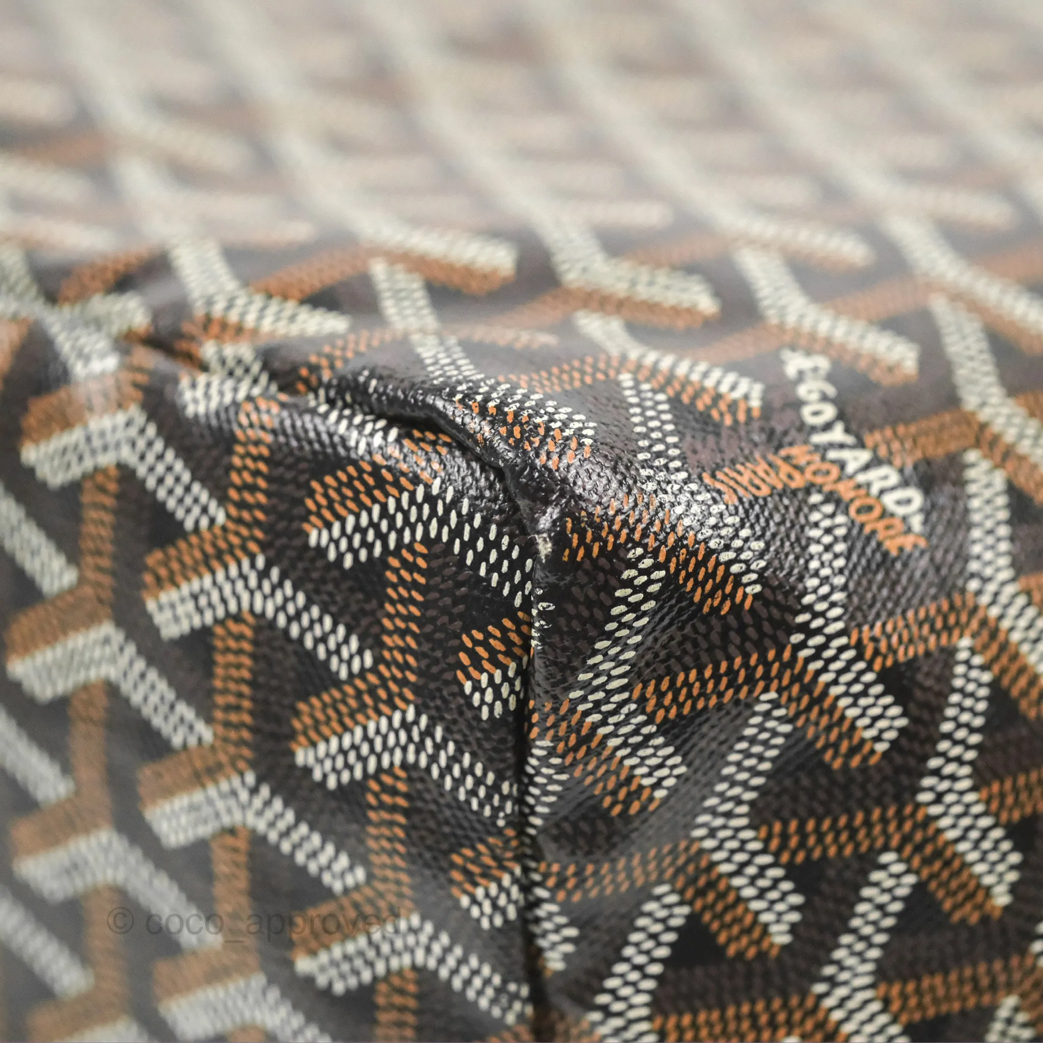 Goyard Saint Louis Black Goyardine Canvas PM