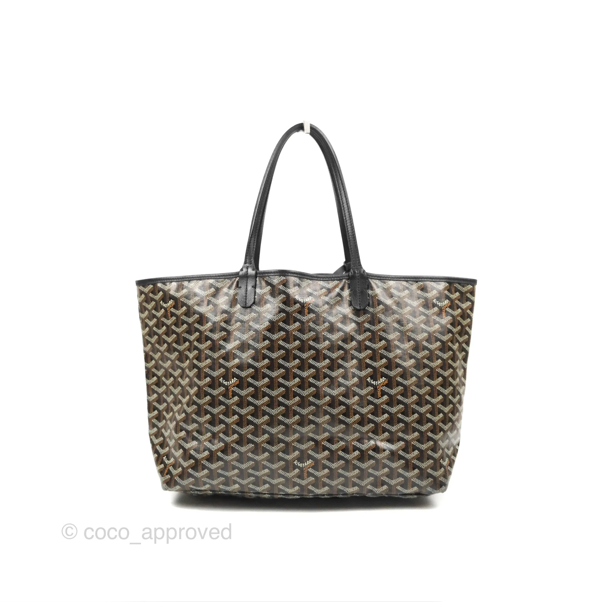Goyard Saint Louis Black Goyardine Canvas PM