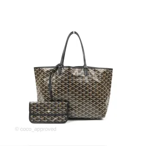 Goyard Saint Louis Black Goyardine Canvas PM