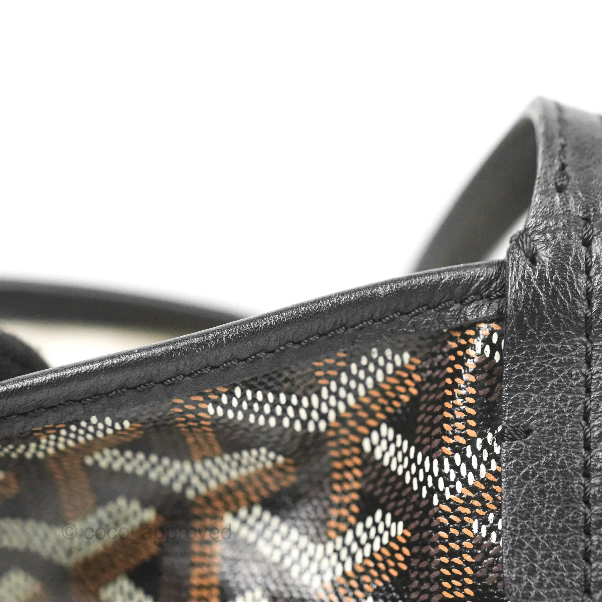Goyard Saint Louis Black Goyardine Canvas PM