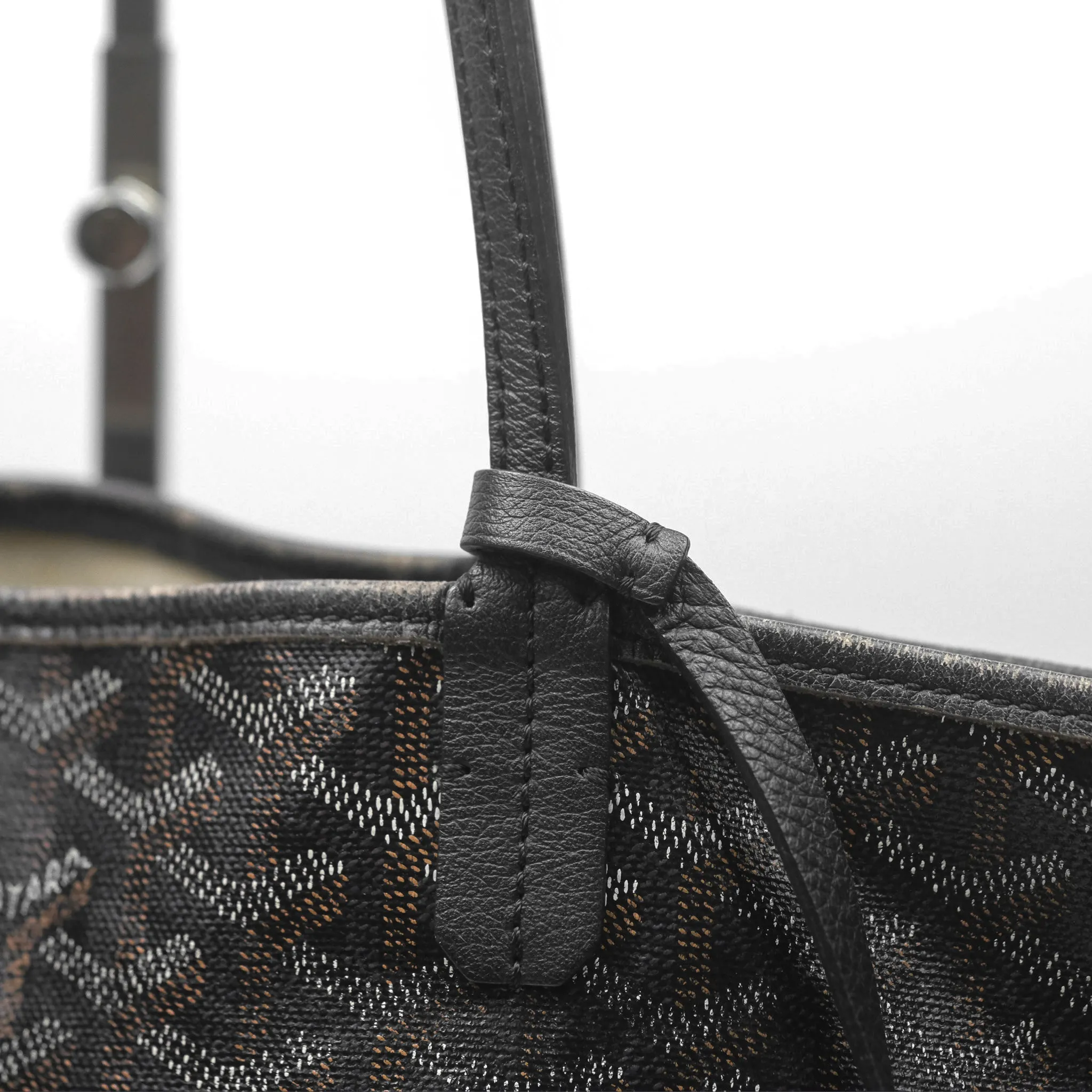Goyard Saint Louis Black Goyardine Canvas PM