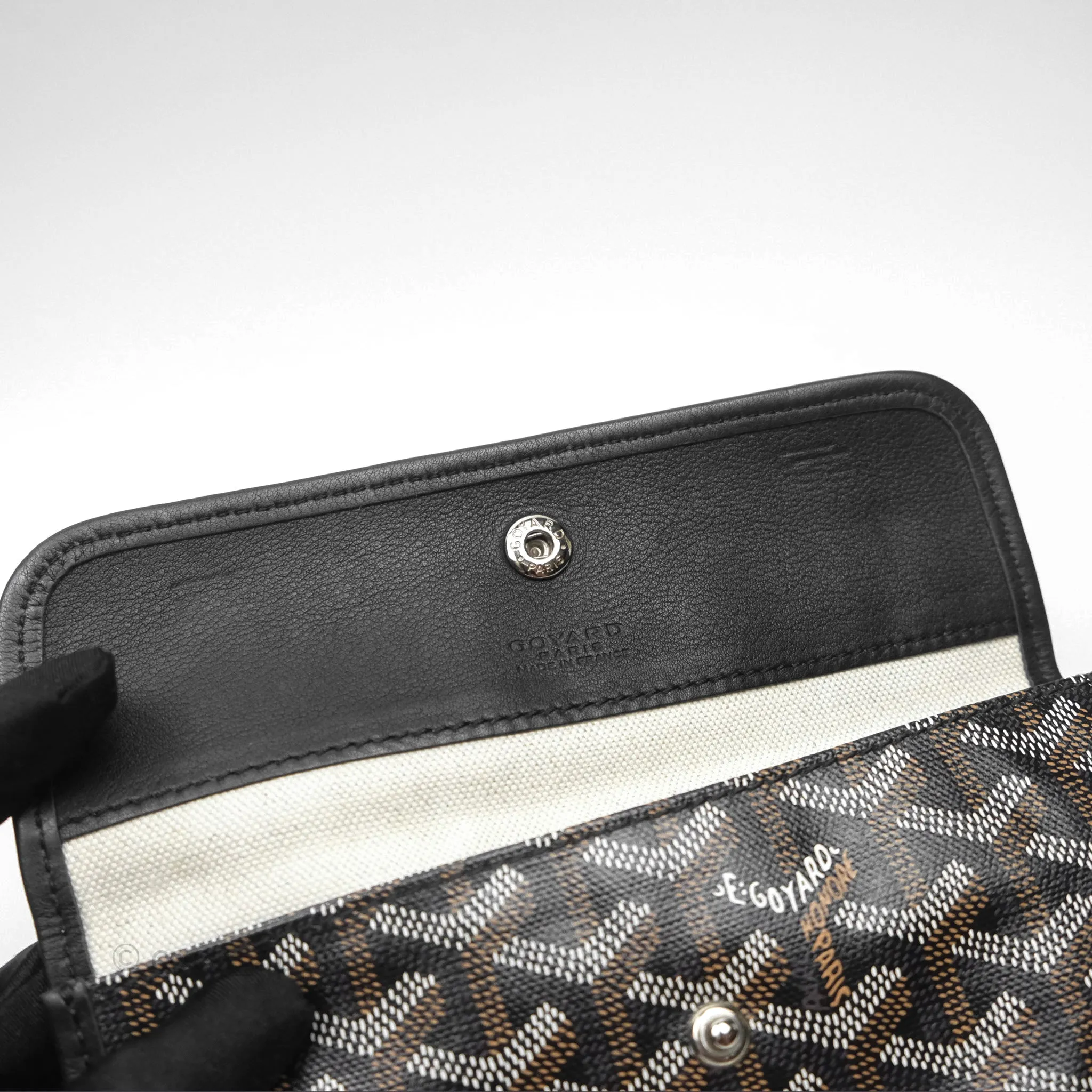 Goyard Saint Louis Black Goyardine Canvas PM