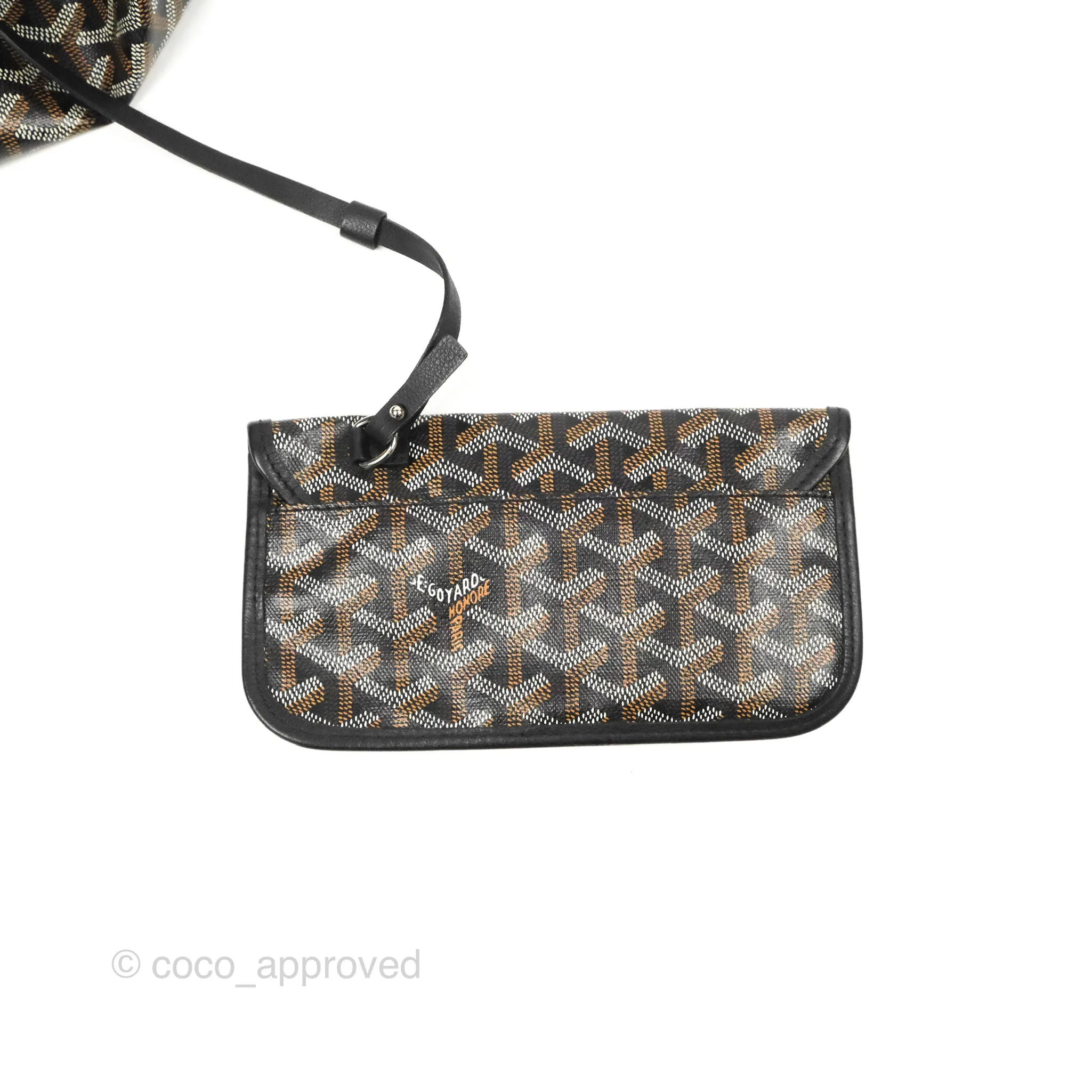 Goyard Saint Louis Black Goyardine Canvas PM