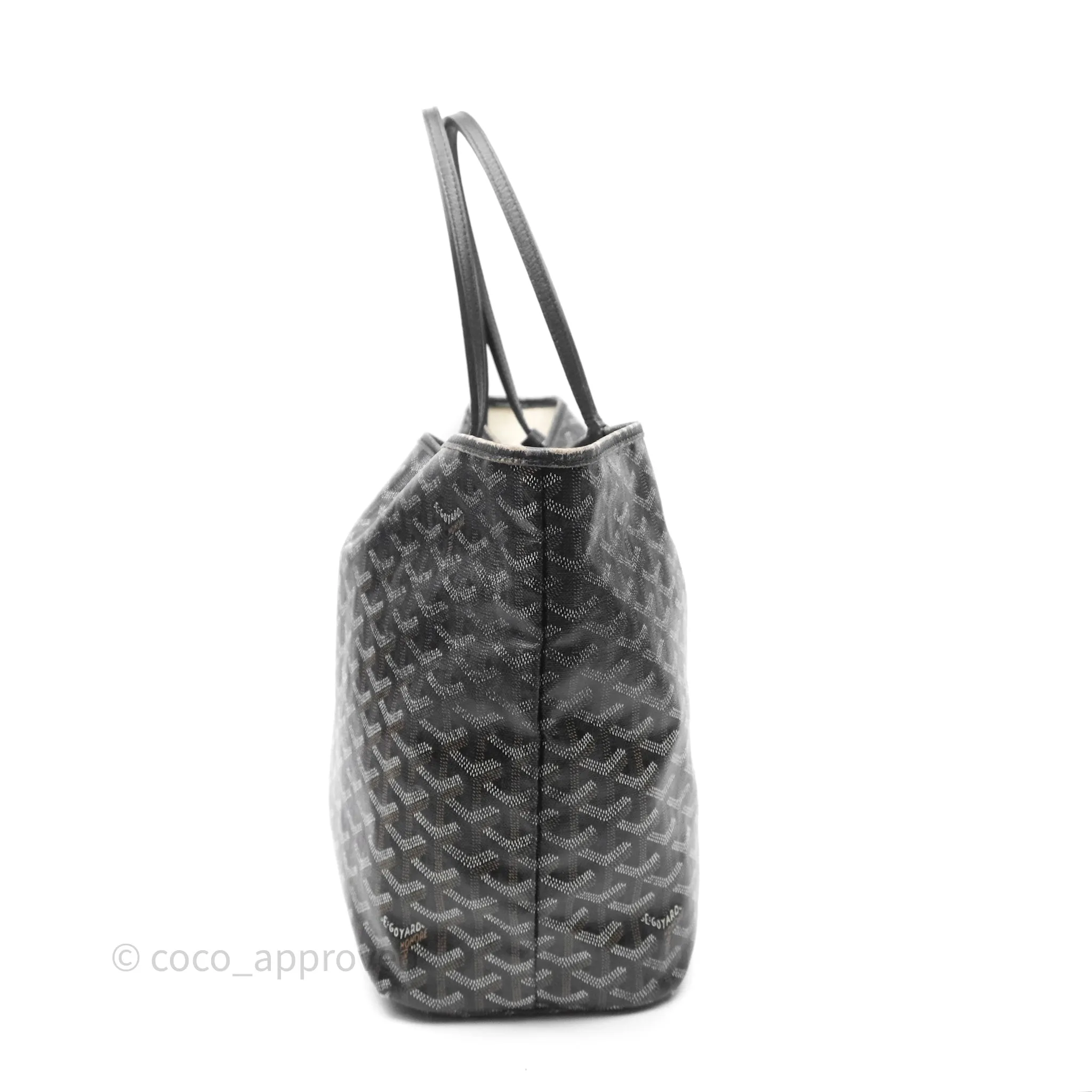 Goyard Saint Louis Black Goyardine Canvas PM