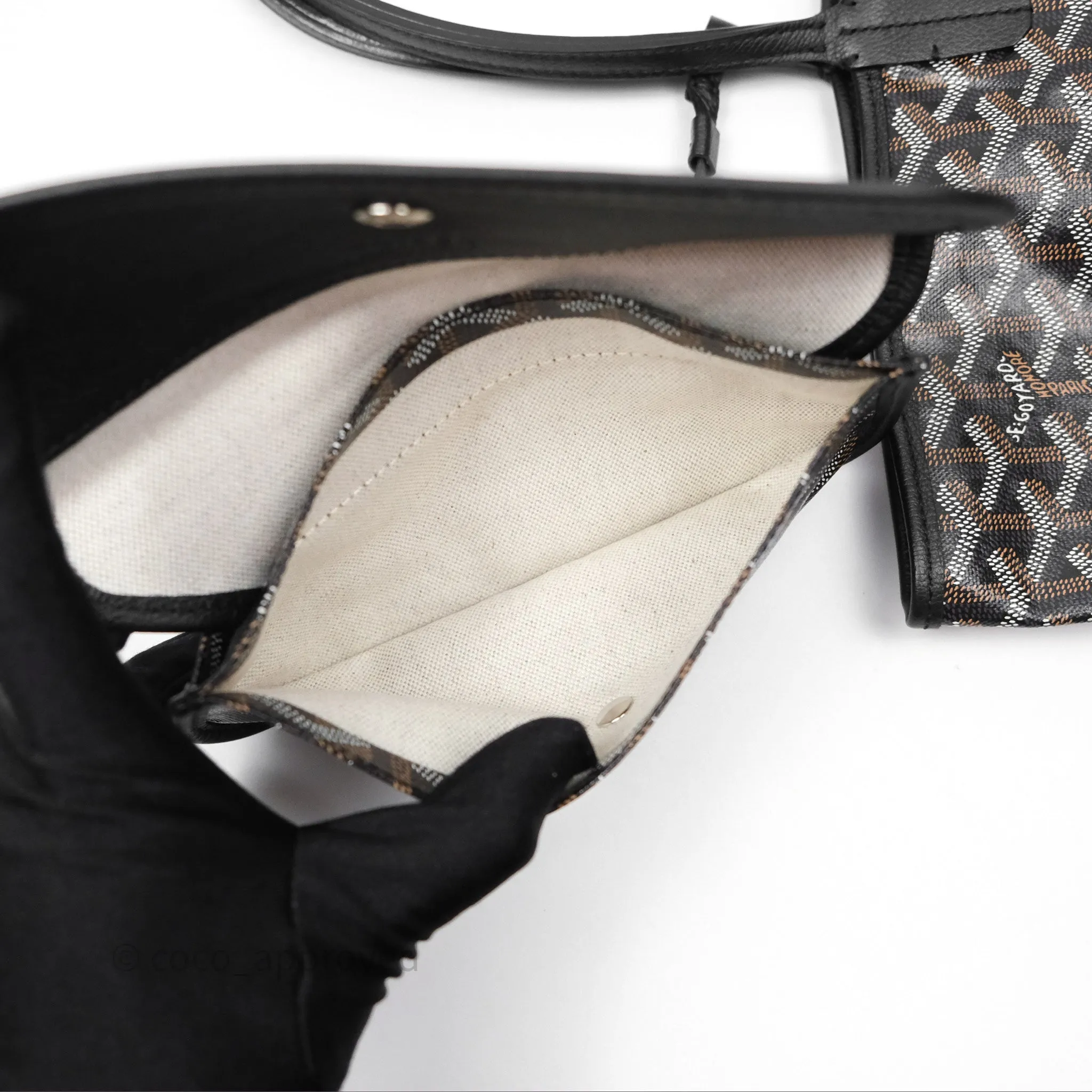 Goyard Saint Louis Tote Bag PM Black Noir Canvas