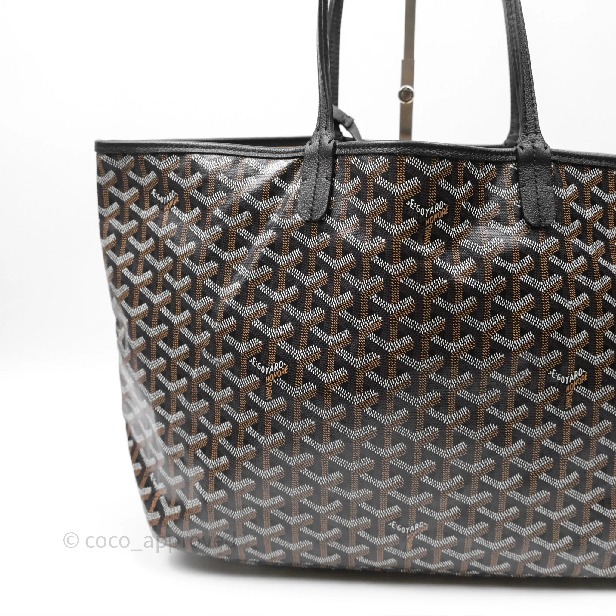 Goyard Saint Louis Tote Bag PM Black Noir Canvas