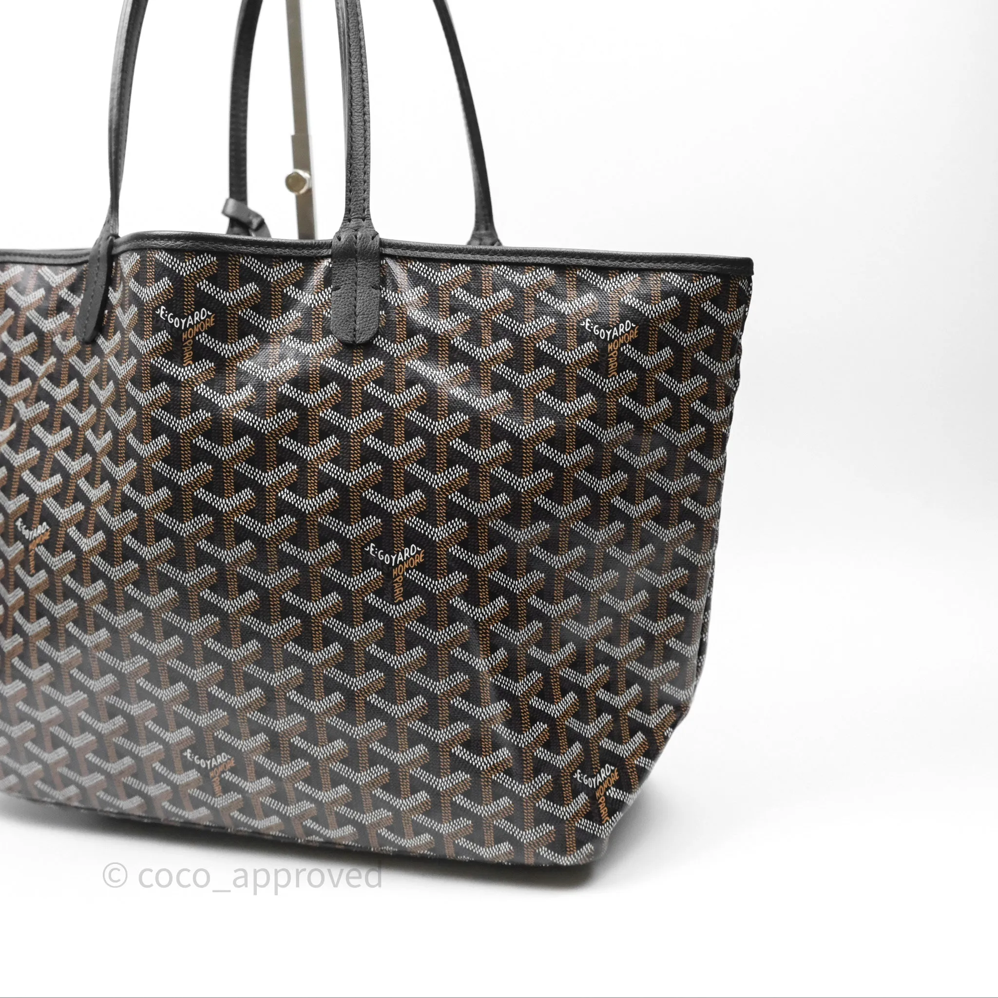 Goyard Saint Louis Tote Bag PM Black Noir Canvas