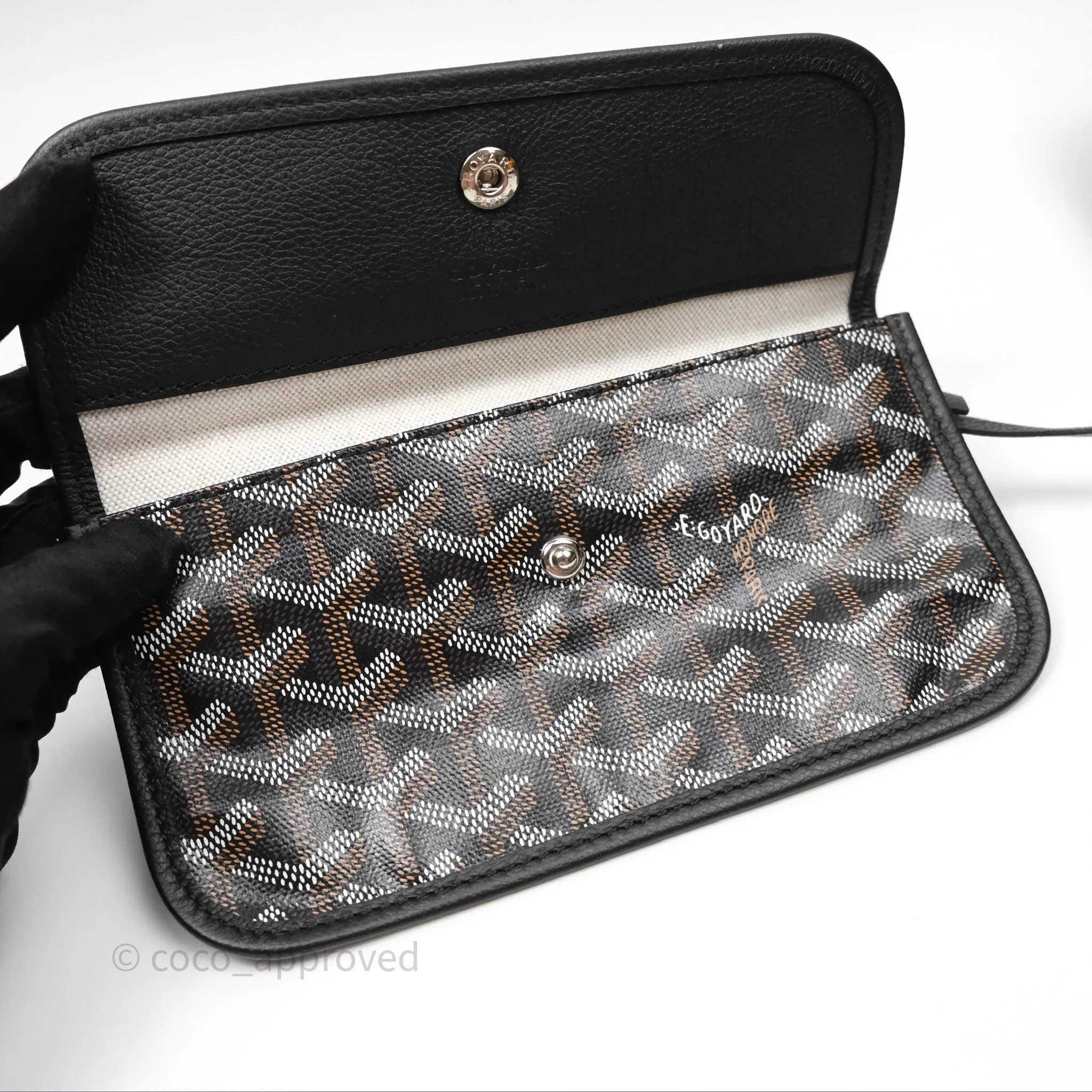 Goyard Saint Louis Tote Bag PM Black Noir Canvas