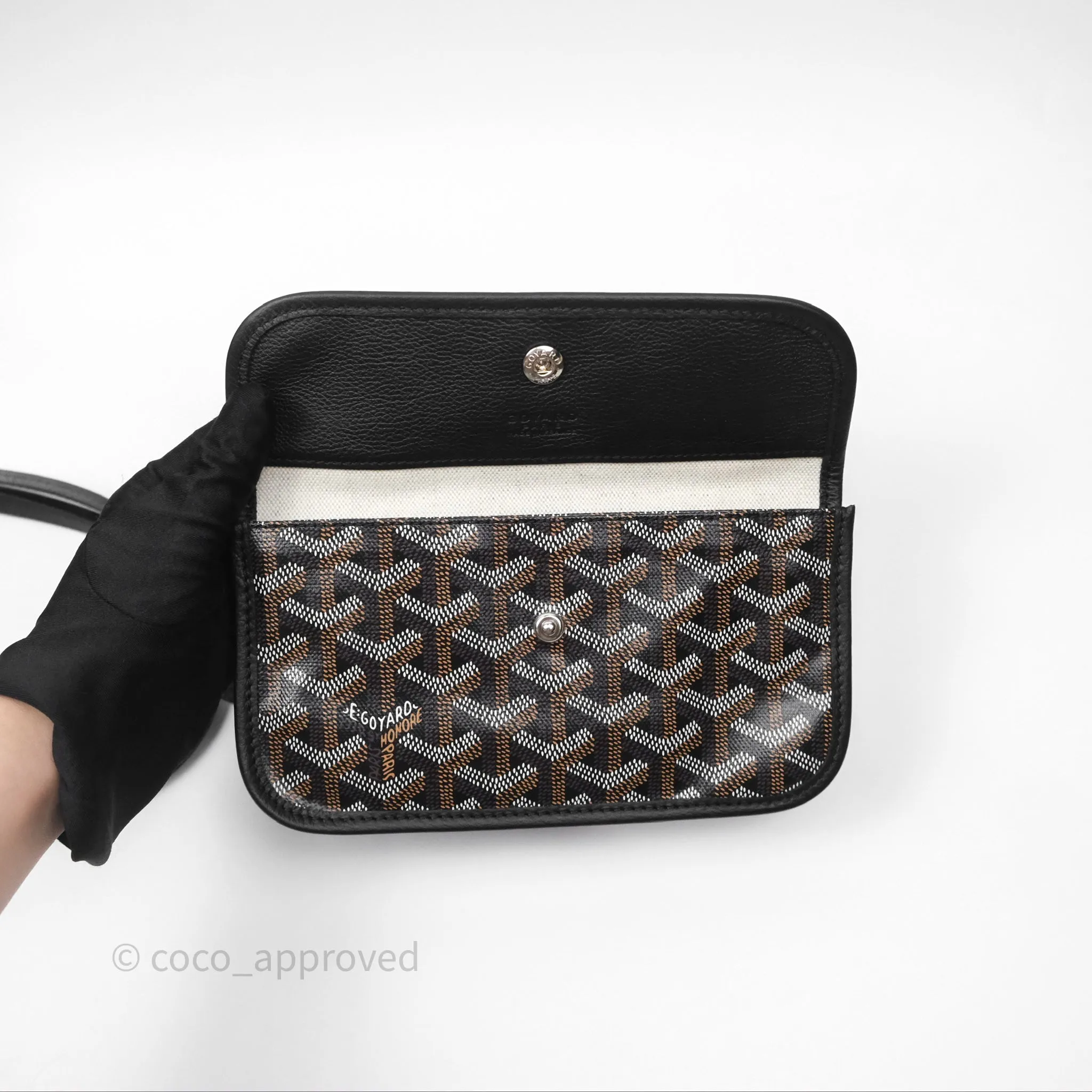 Goyard Saint Louis Tote Bag PM Black Noir Canvas