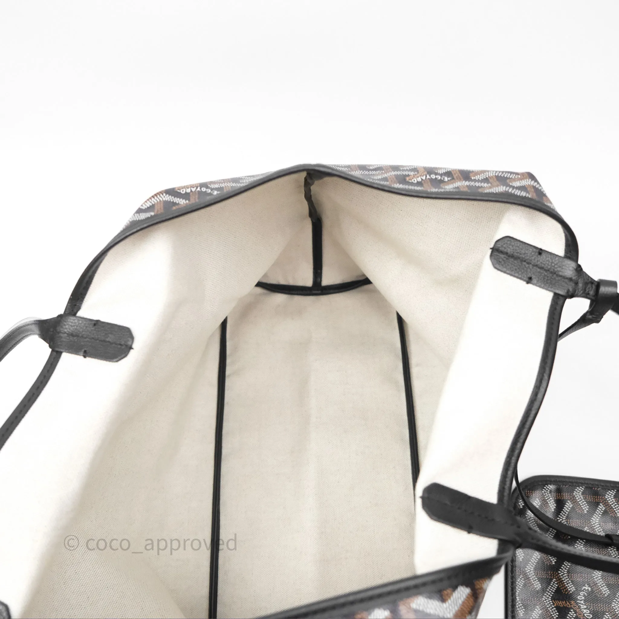 Goyard Saint Louis Tote Bag PM Black Noir Canvas