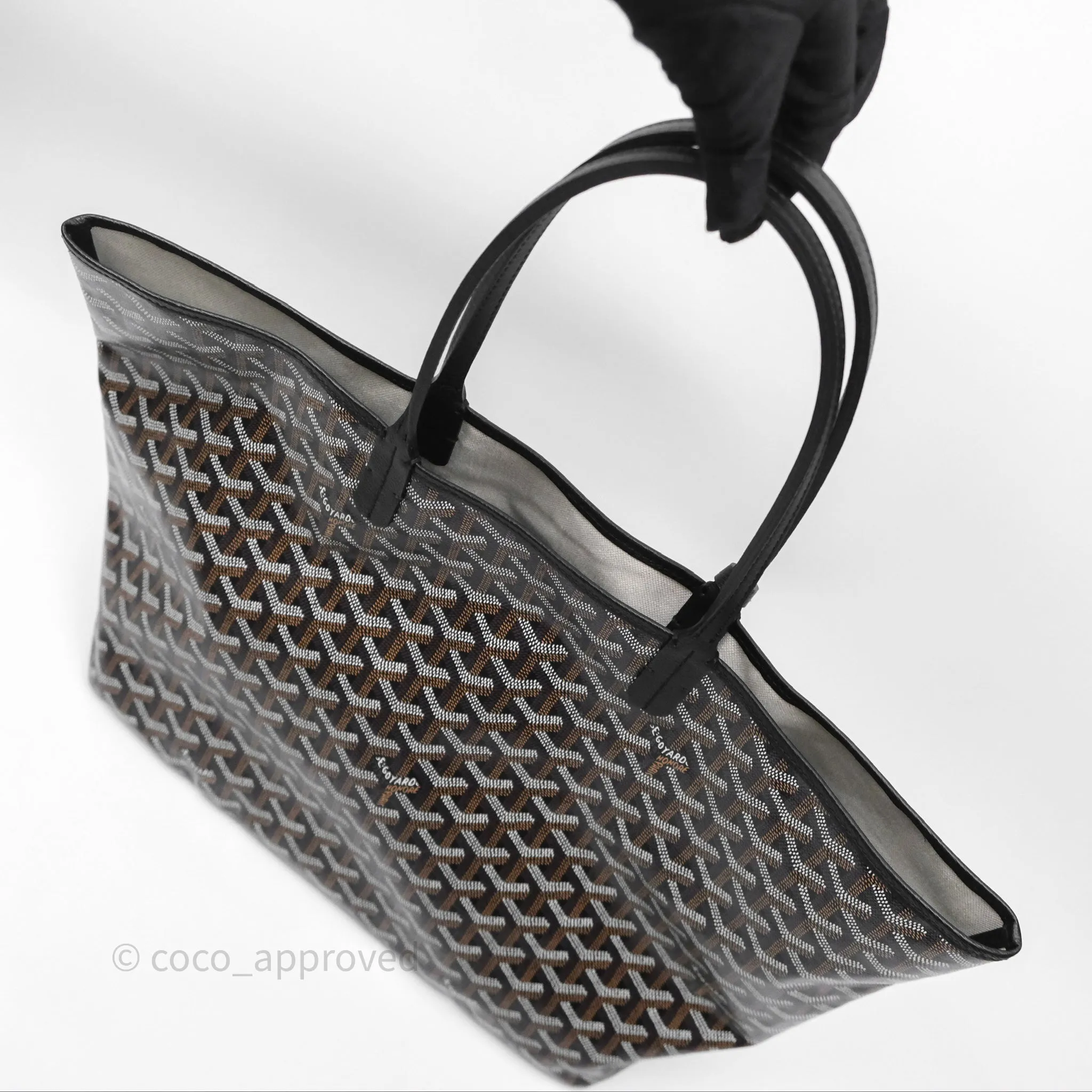 Goyard Saint Louis Tote Bag PM Black Noir Canvas