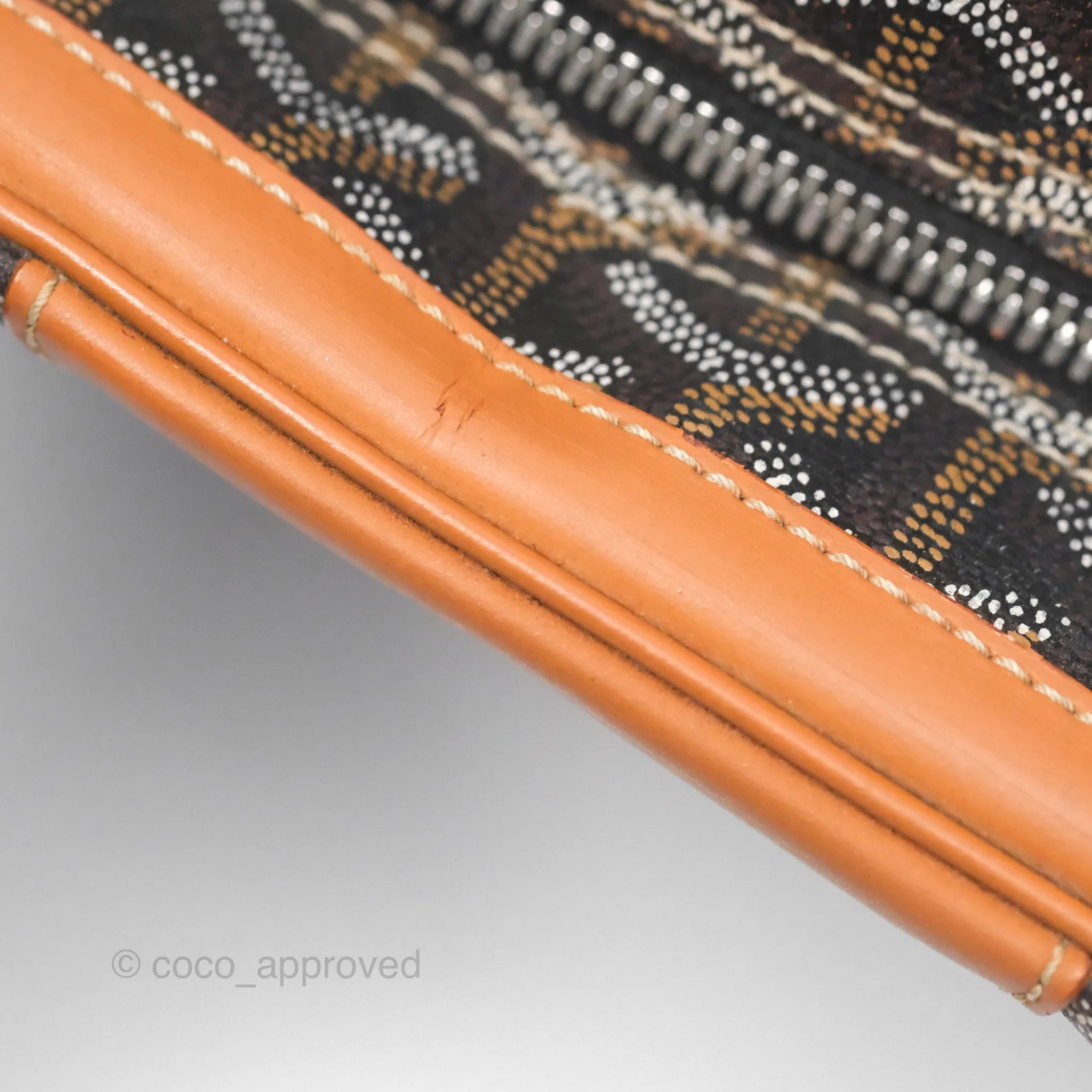 Goyard Saint Martin Bag Goyardine Canvas Black/ Tan