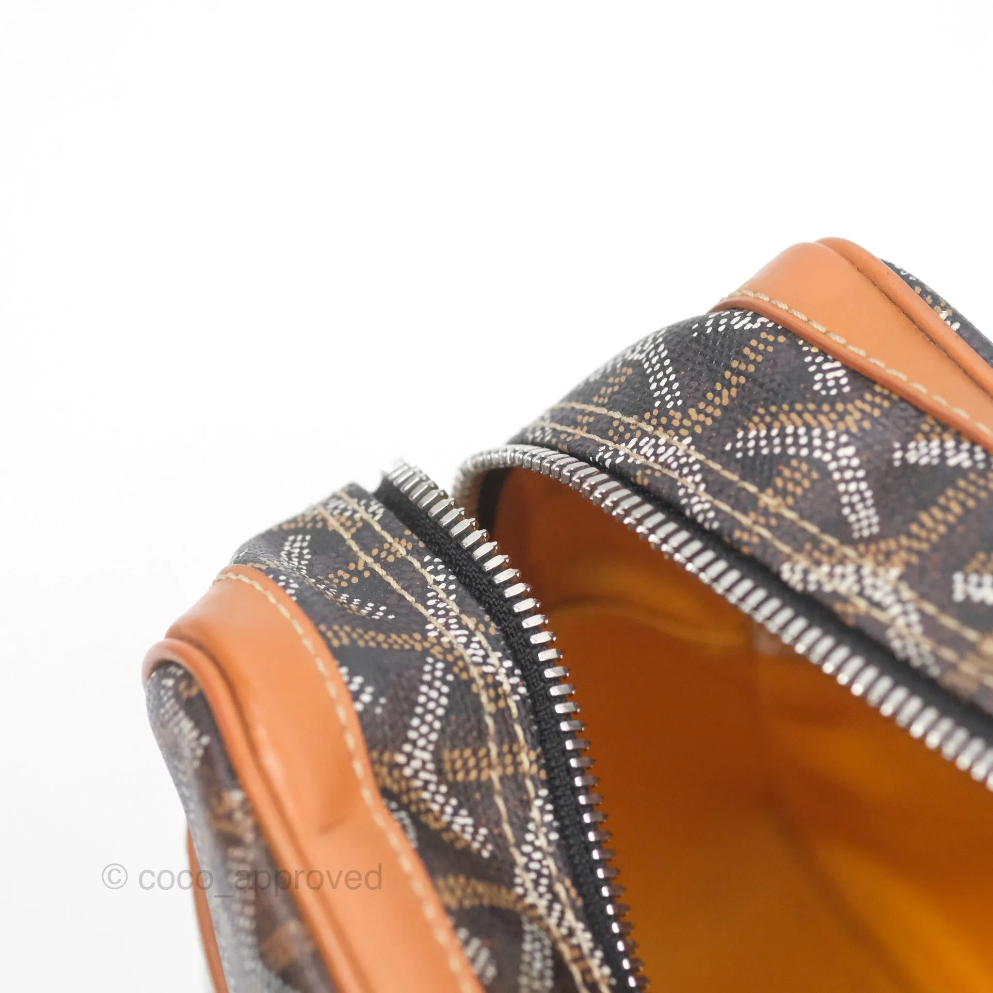 Goyard Saint Martin Bag Goyardine Canvas Black/ Tan