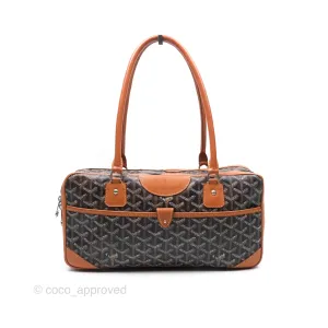 Goyard Saint Martin Bag Goyardine Canvas Black/ Tan