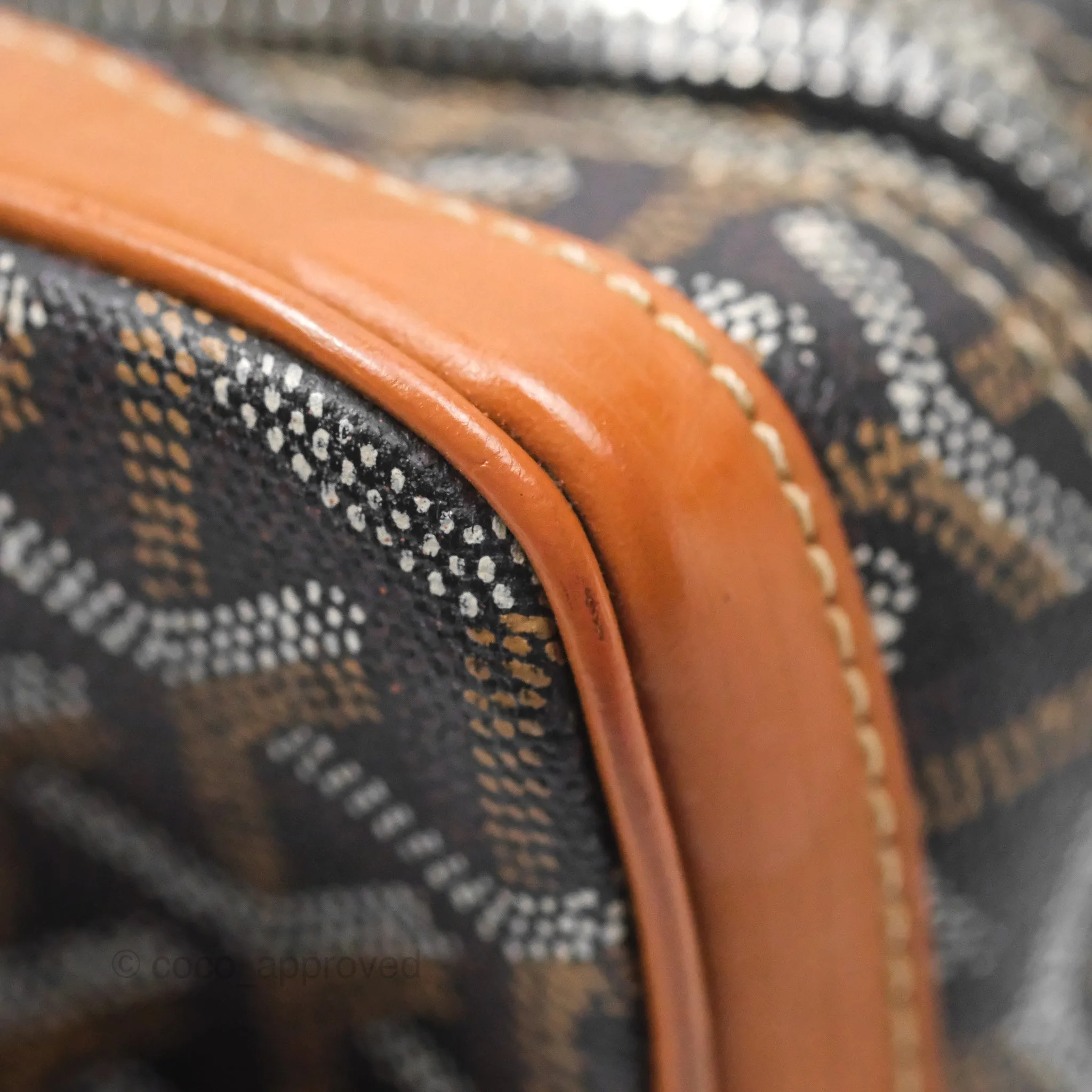 Goyard Saint Martin Bag Goyardine Canvas Black/ Tan