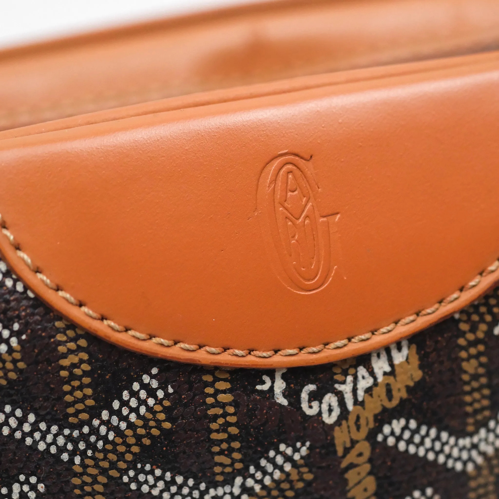Goyard Saint Martin Bag Goyardine Canvas Black/ Tan