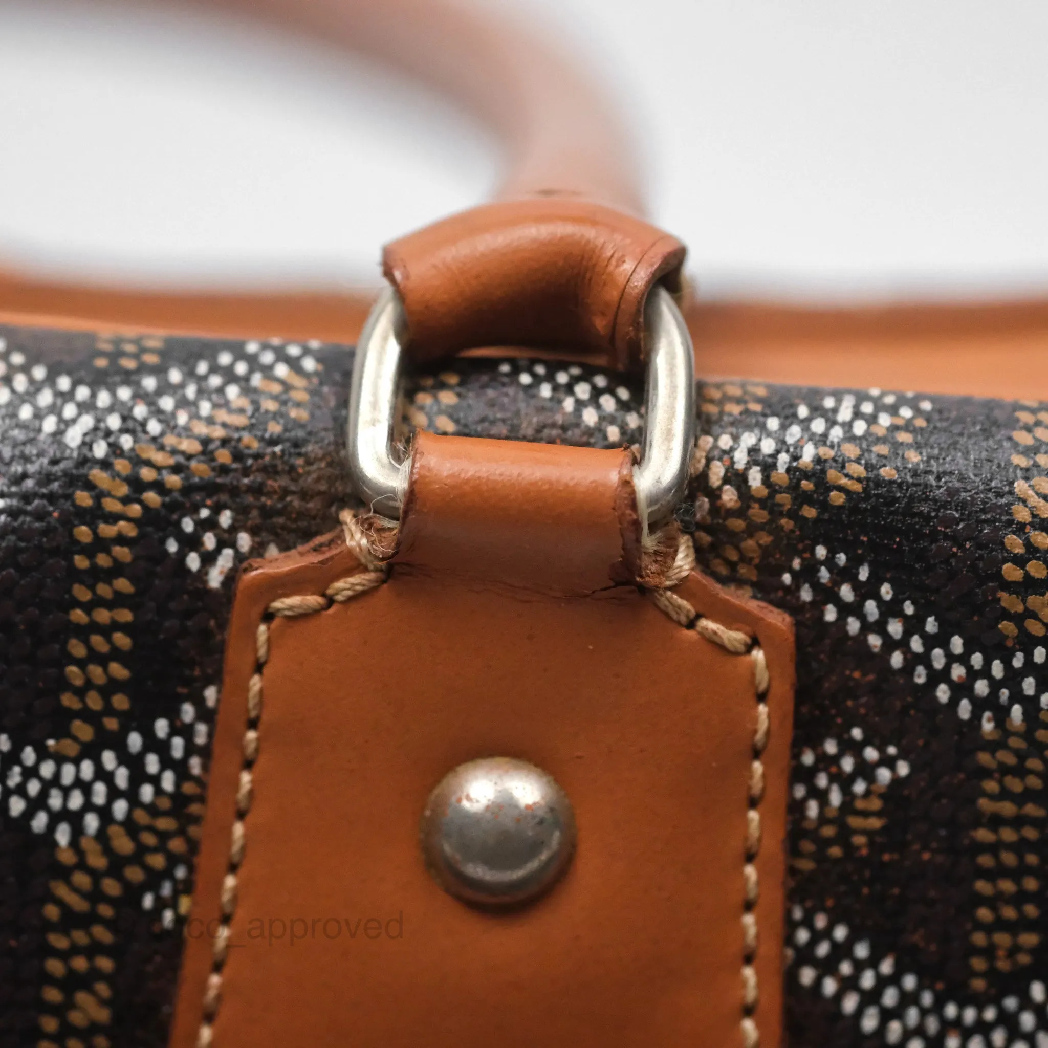 Goyard Saint Martin Bag Goyardine Canvas Black/ Tan