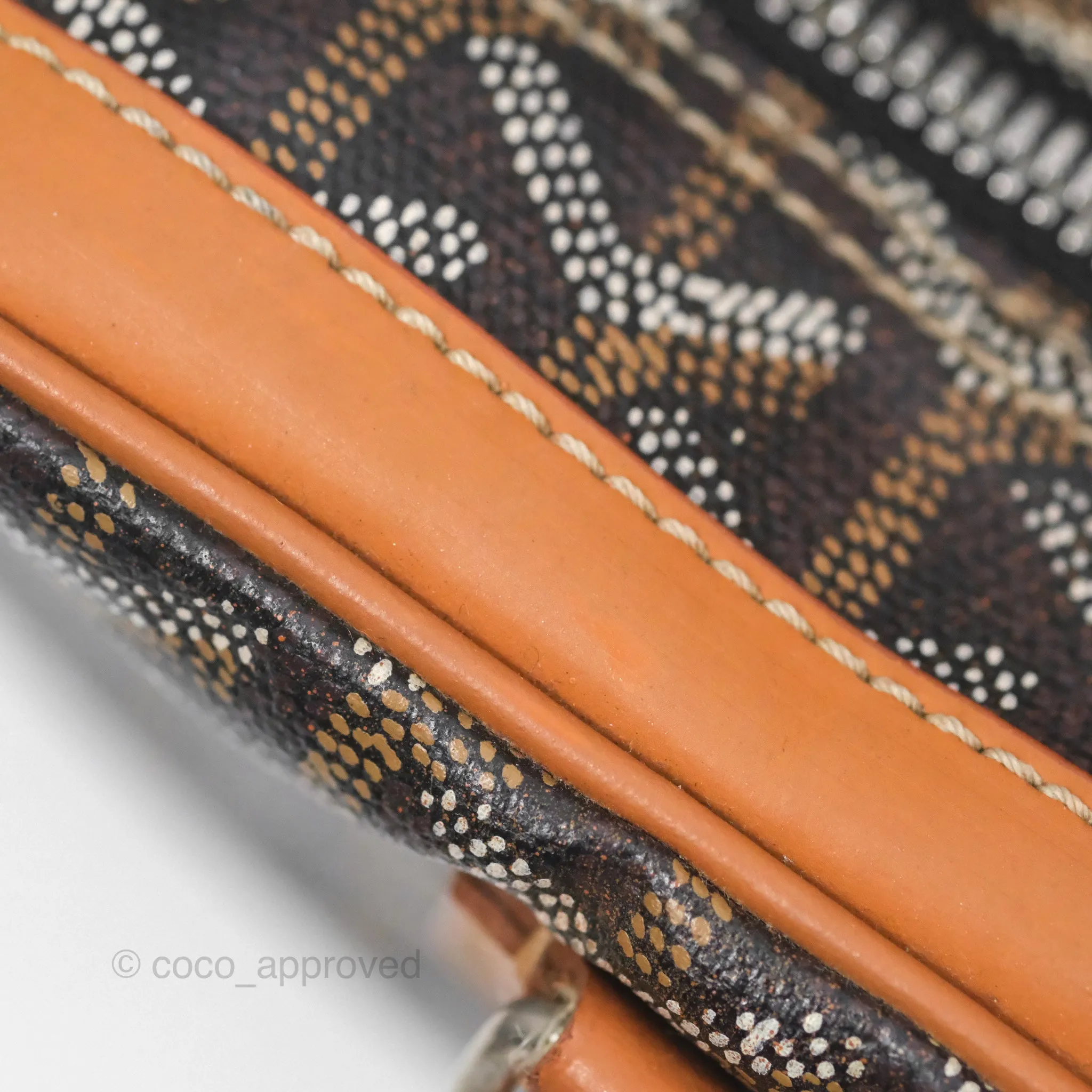 Goyard Saint Martin Bag Goyardine Canvas Black/ Tan