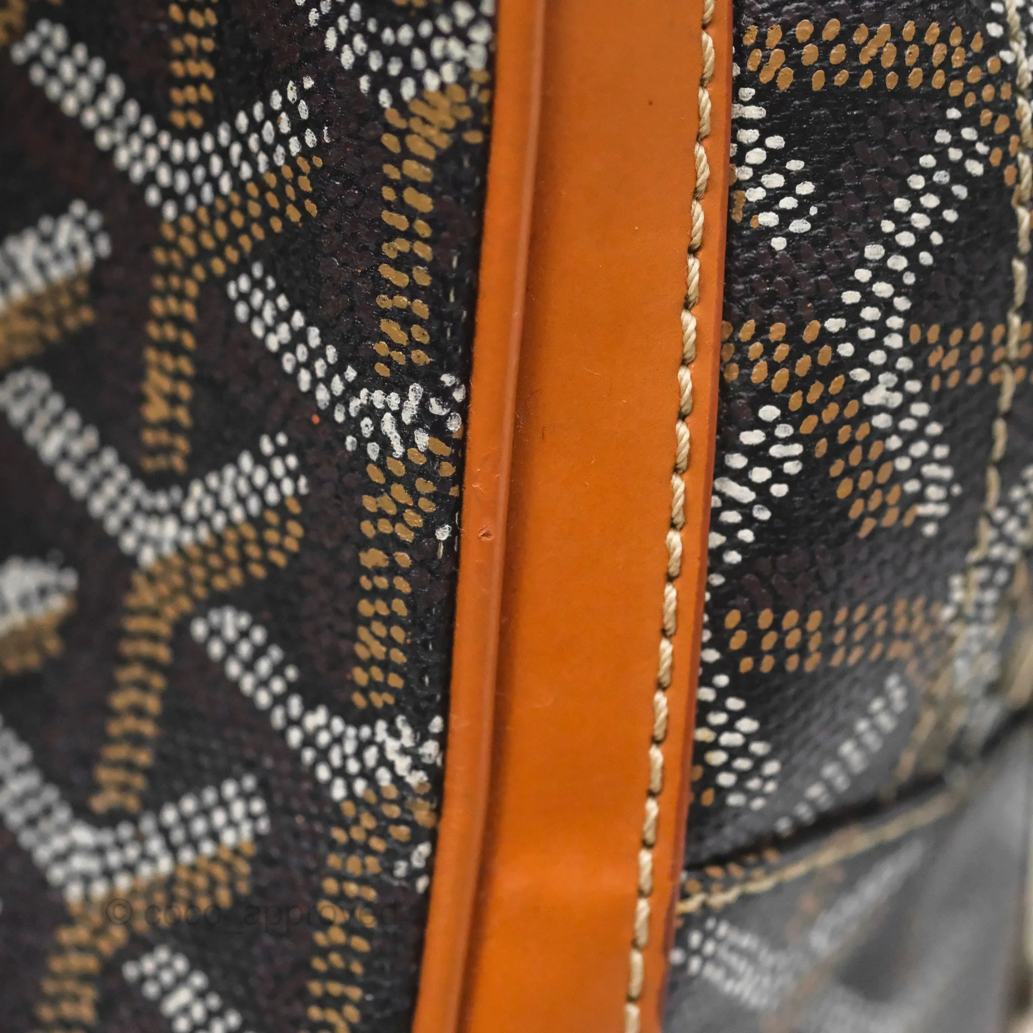 Goyard Saint Martin Bag Goyardine Canvas Black/ Tan