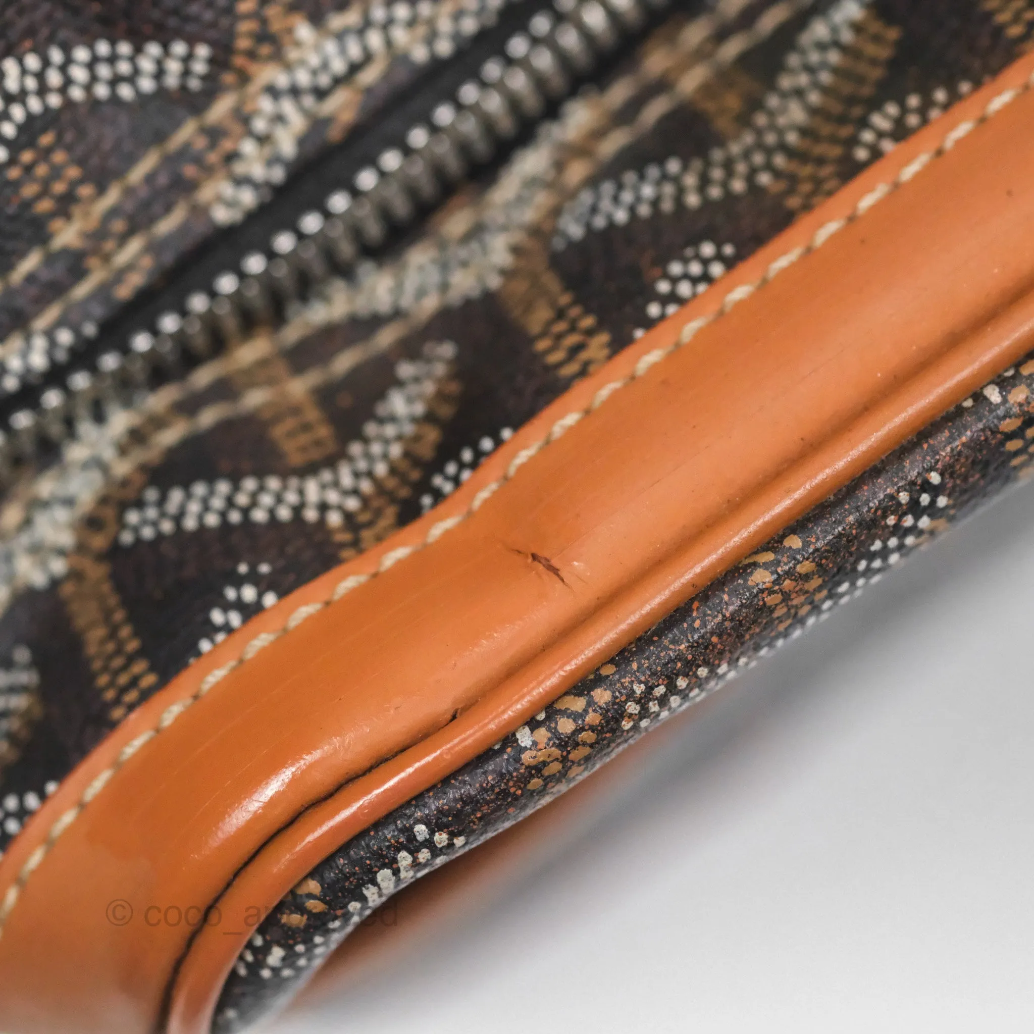 Goyard Saint Martin Bag Goyardine Canvas Black/ Tan