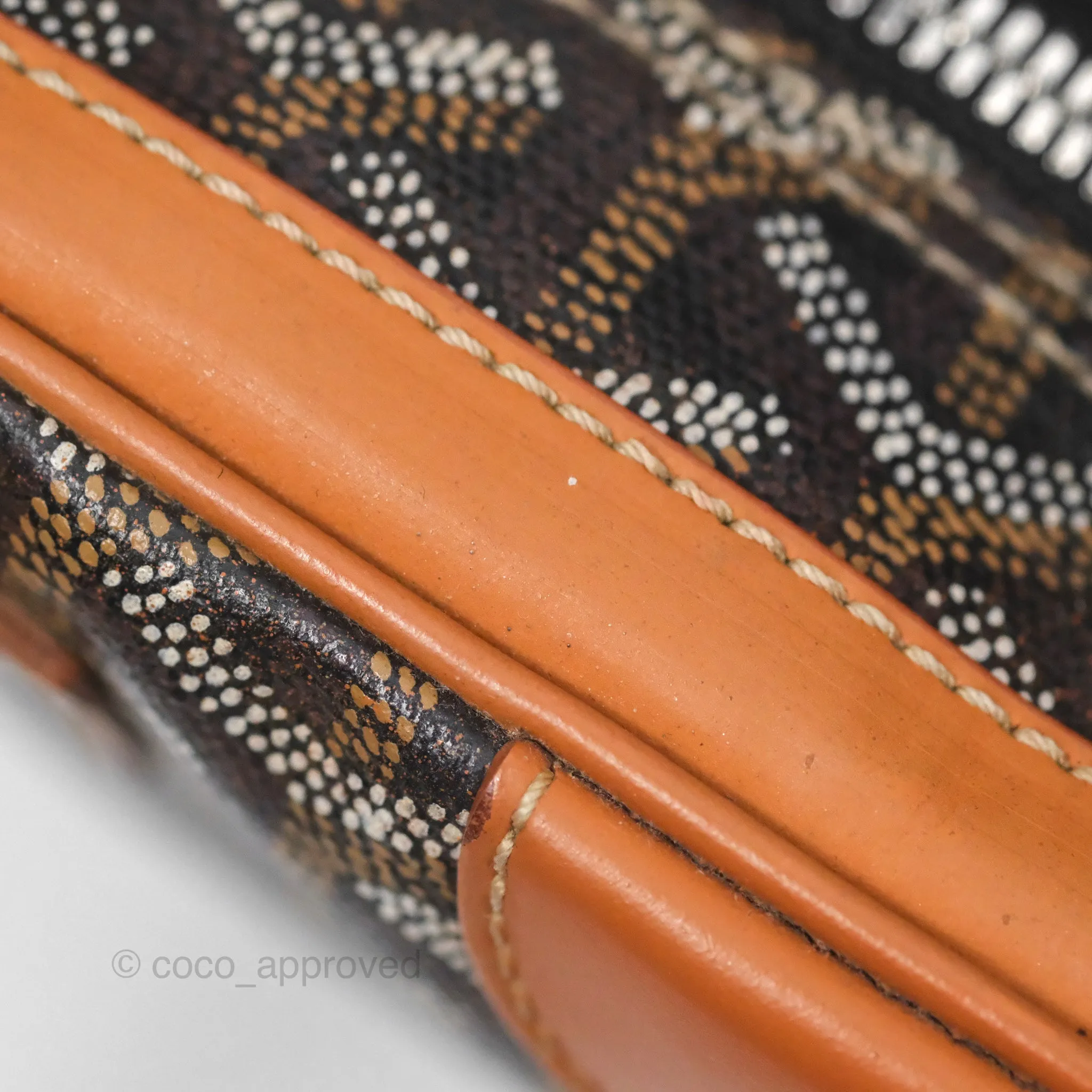 Goyard Saint Martin Bag Goyardine Canvas Black/ Tan