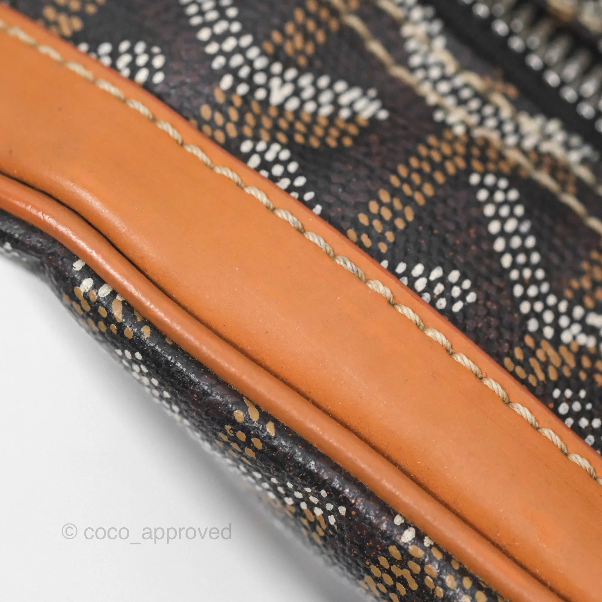 Goyard Saint Martin Bag Goyardine Canvas Black/ Tan