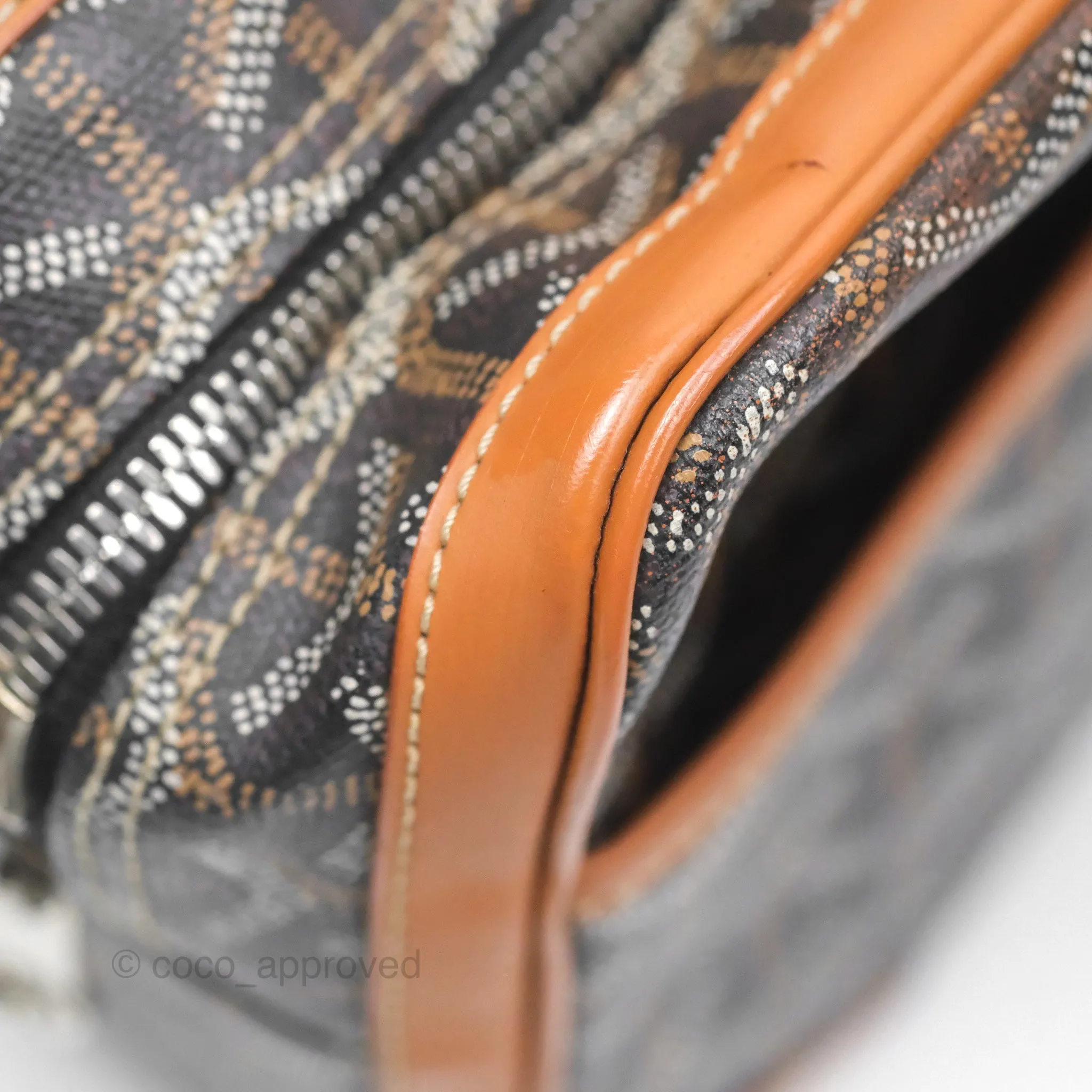 Goyard Saint Martin Bag Goyardine Canvas Black/ Tan