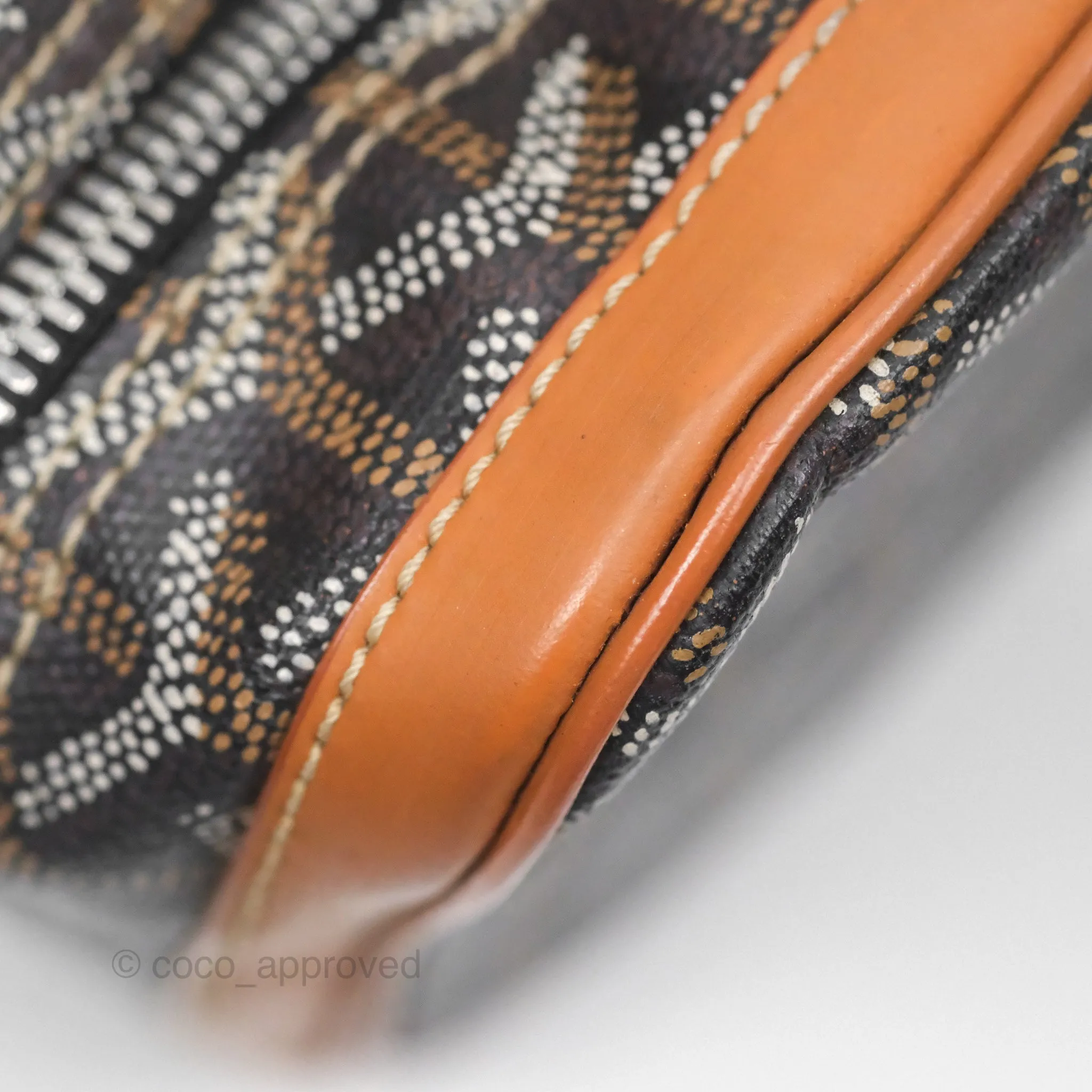 Goyard Saint Martin Bag Goyardine Canvas Black/ Tan
