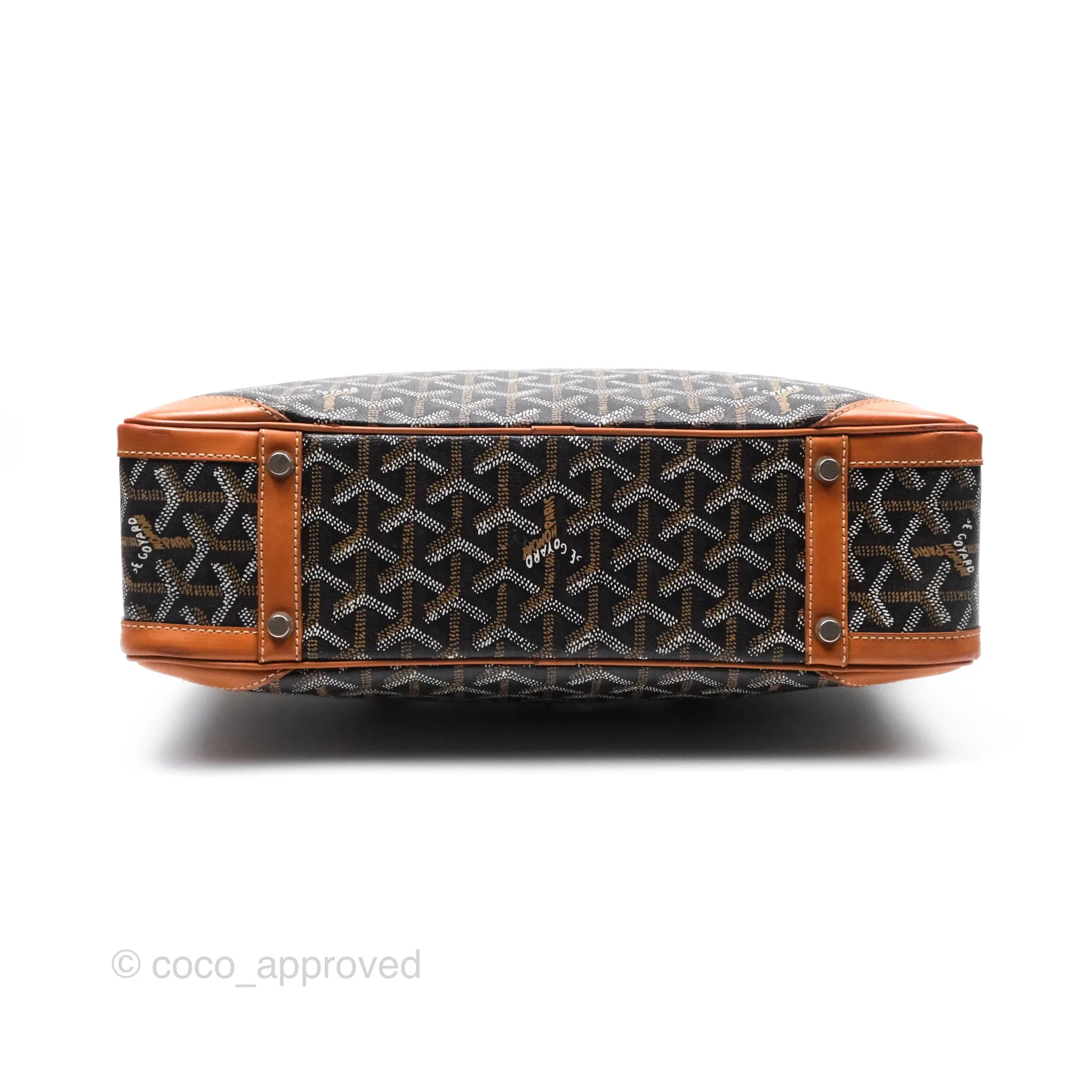 Goyard Saint Martin Bag Goyardine Canvas Black/ Tan