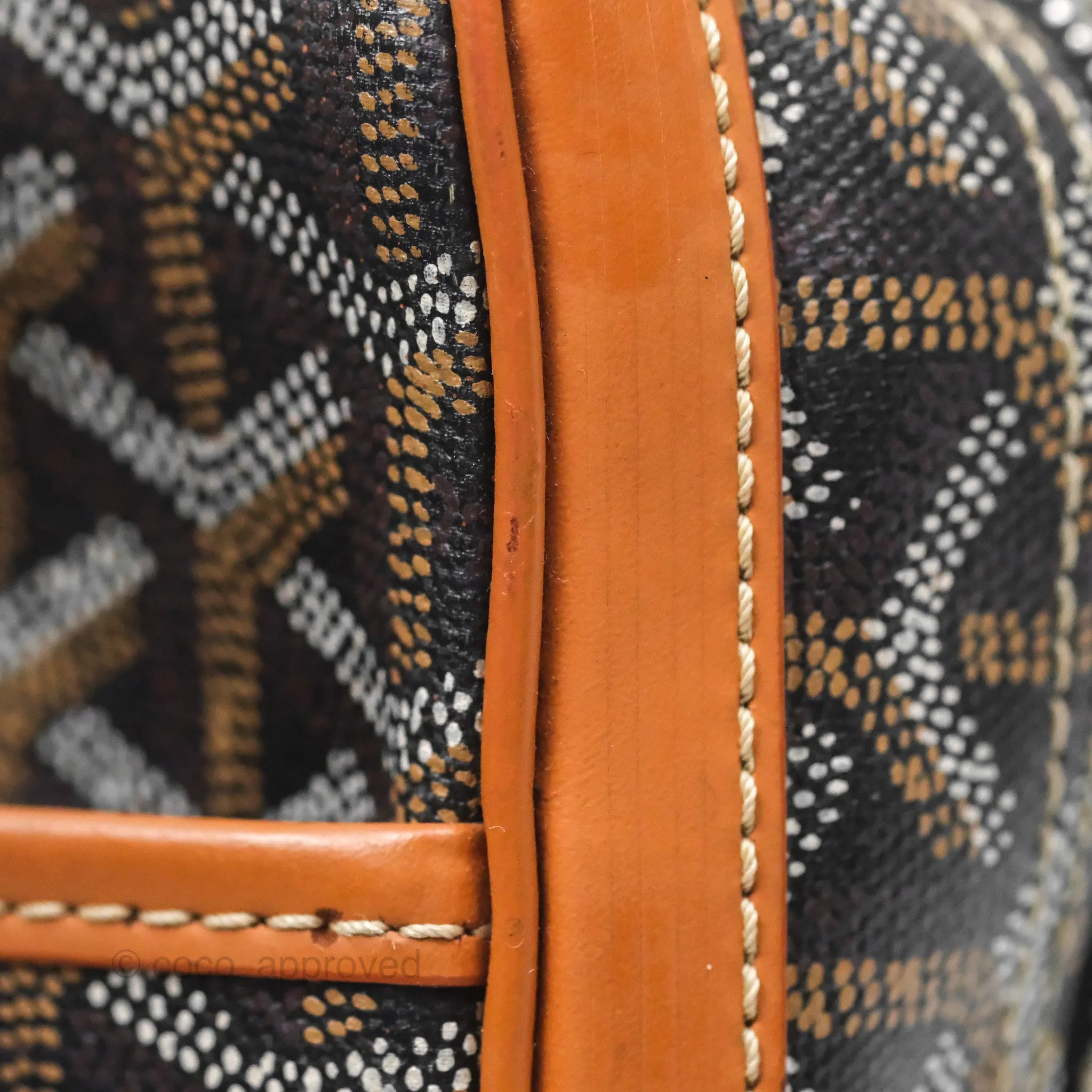 Goyard Saint Martin Bag Goyardine Canvas Black/ Tan
