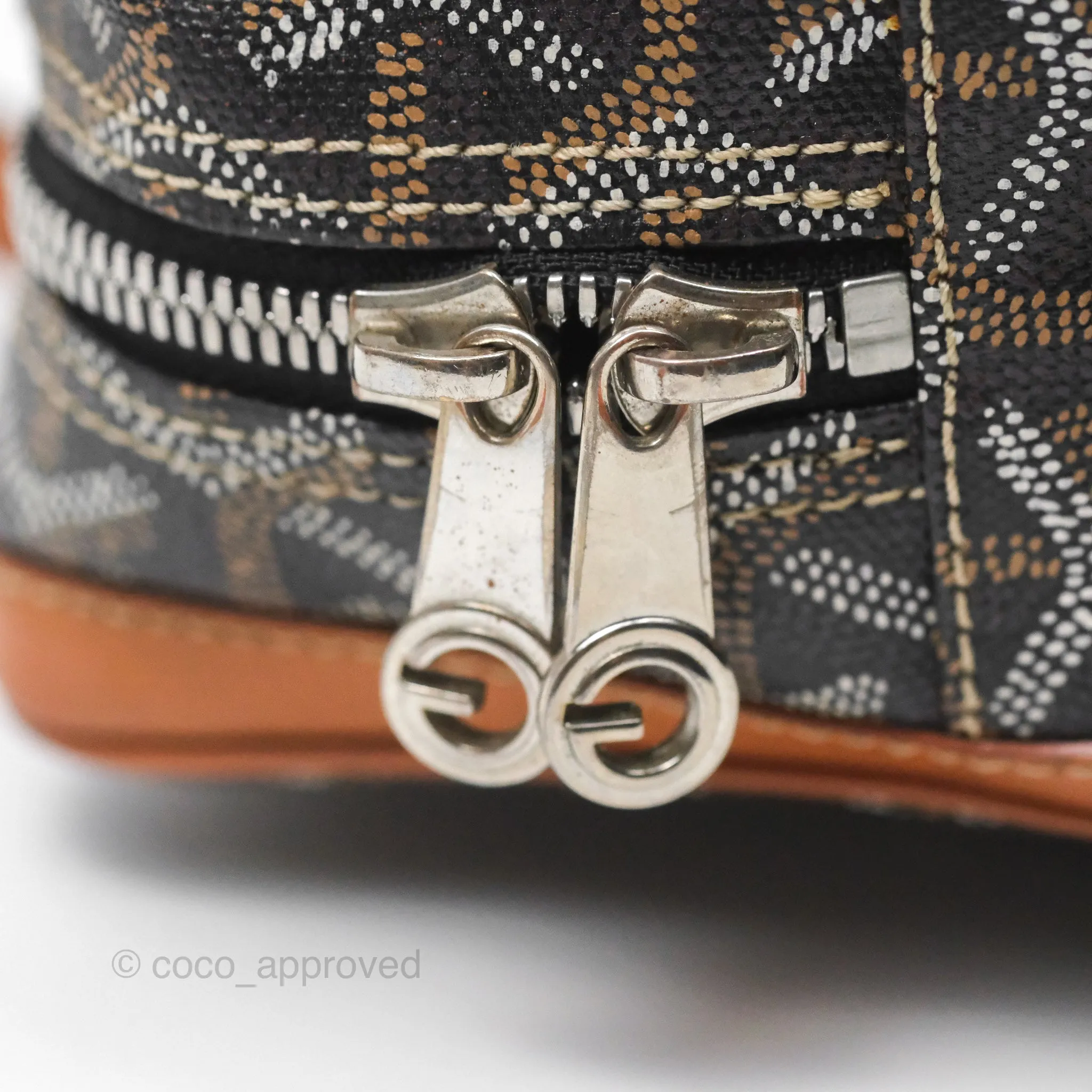 Goyard Saint Martin Bag Goyardine Canvas Black/ Tan