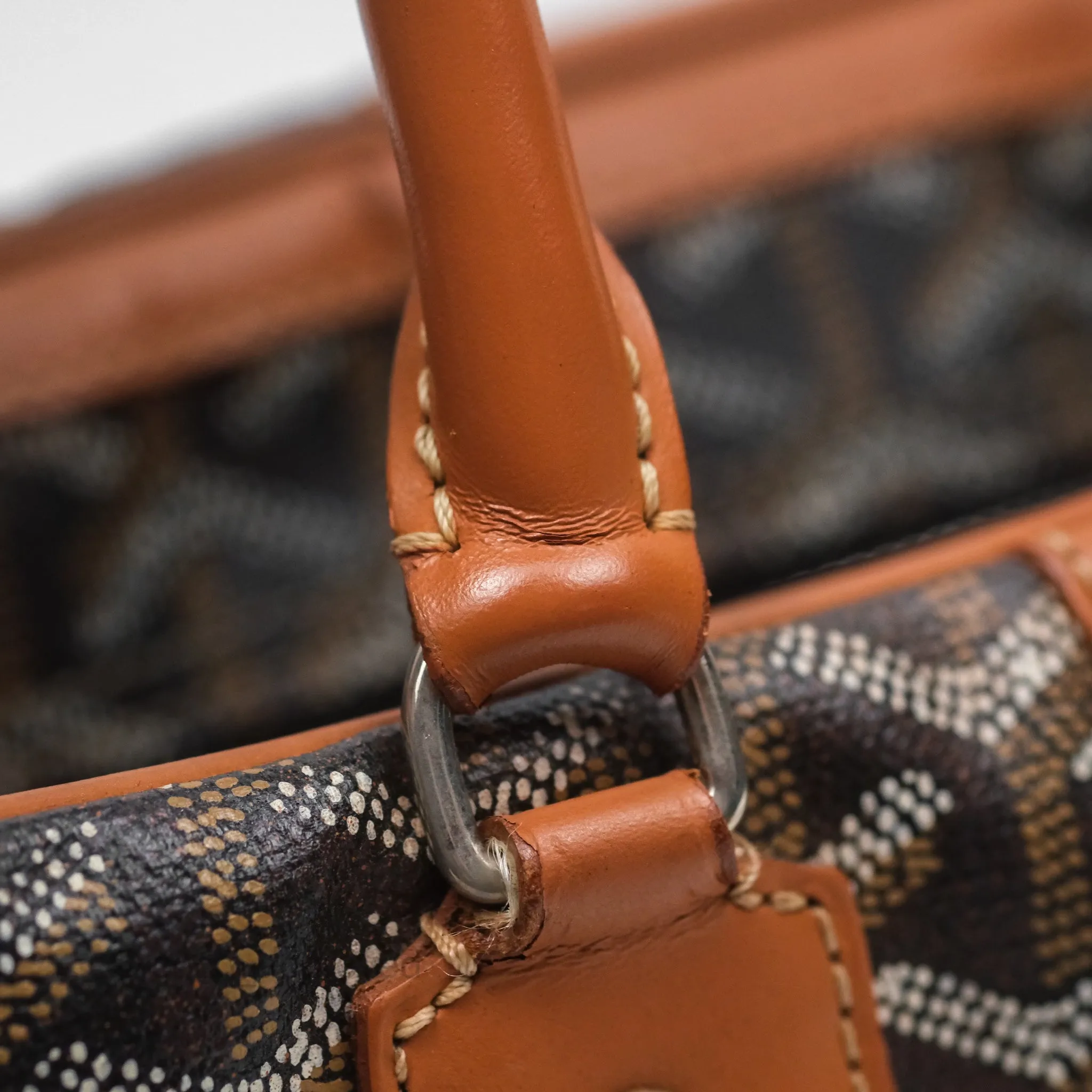 Goyard Saint Martin Bag Goyardine Canvas Black/ Tan