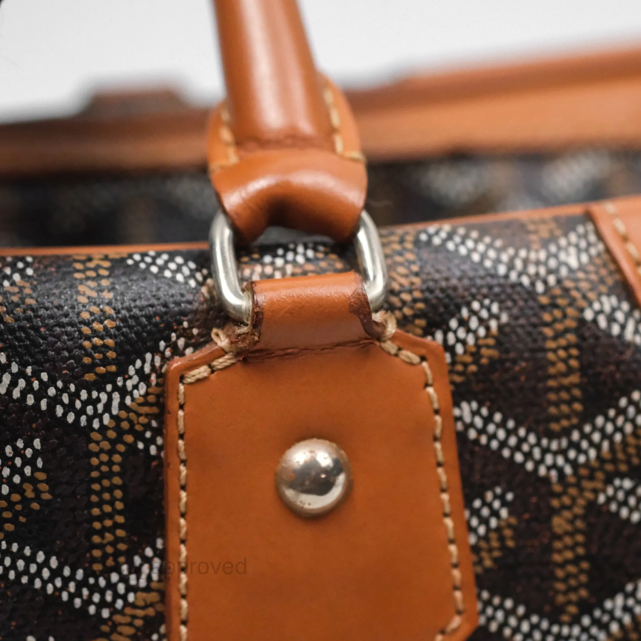 Goyard Saint Martin Bag Goyardine Canvas Black/ Tan