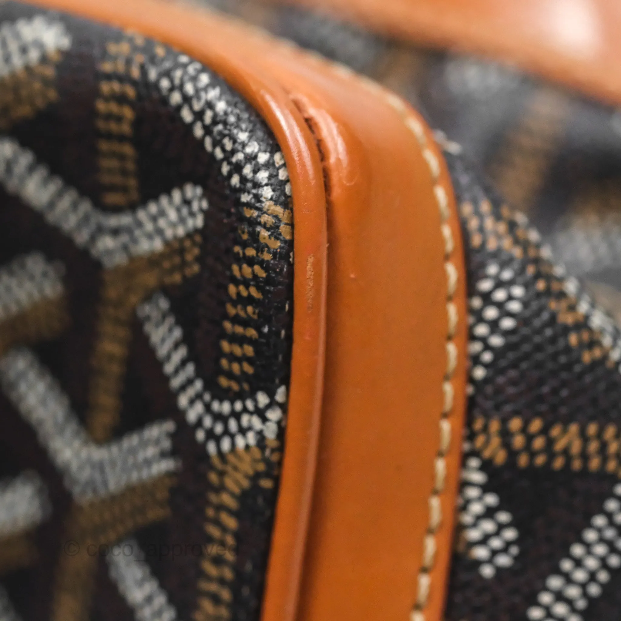 Goyard Saint Martin Bag Goyardine Canvas Black/ Tan