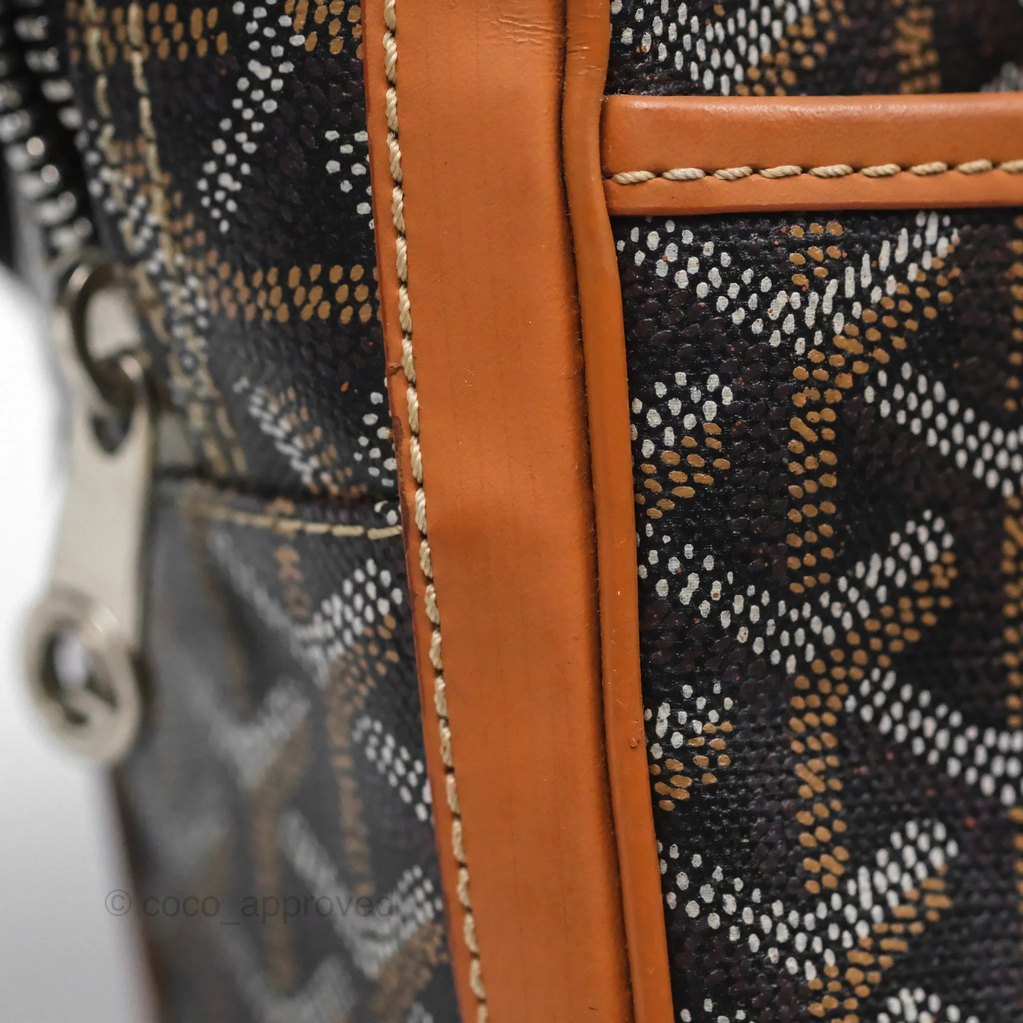 Goyard Saint Martin Bag Goyardine Canvas Black/ Tan