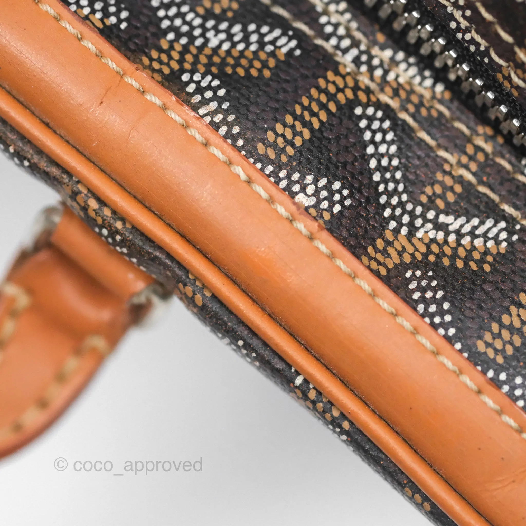 Goyard Saint Martin Bag Goyardine Canvas Black/ Tan