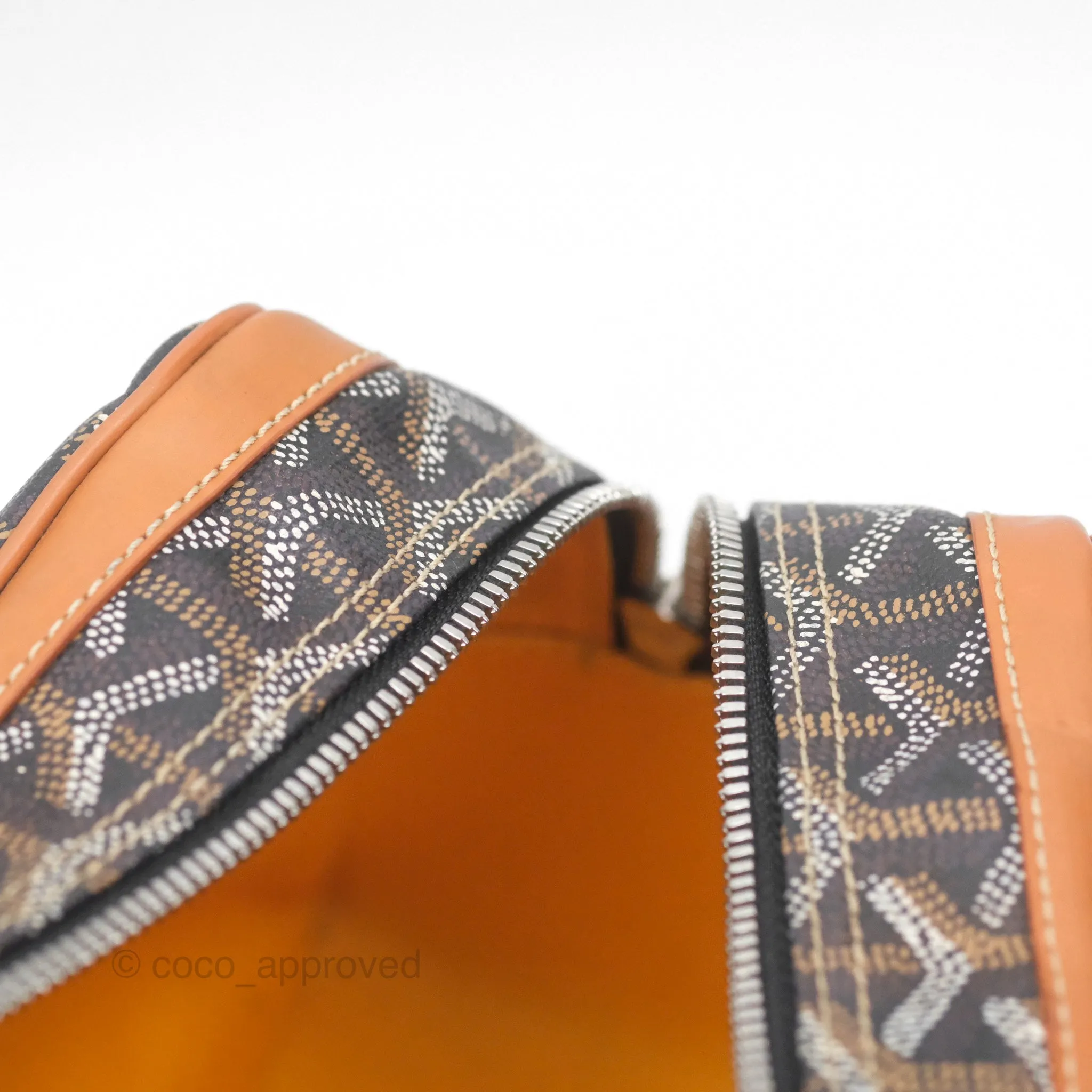 Goyard Saint Martin Bag Goyardine Canvas Black/ Tan