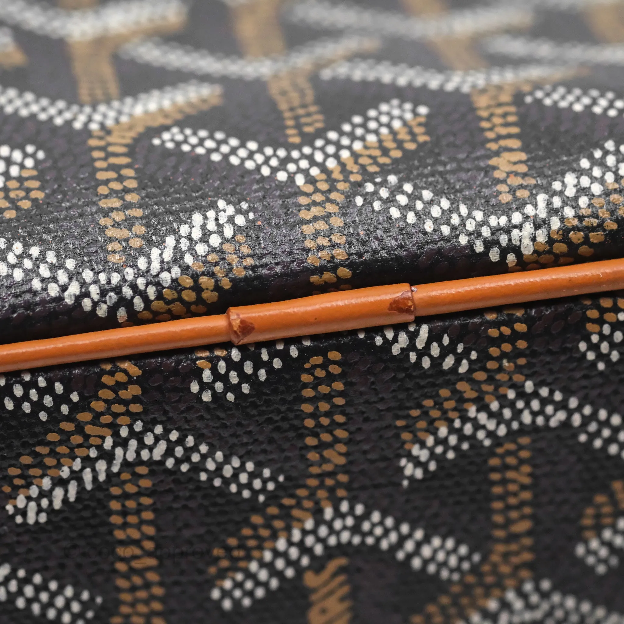 Goyard Saint Martin Bag Goyardine Canvas Black/ Tan