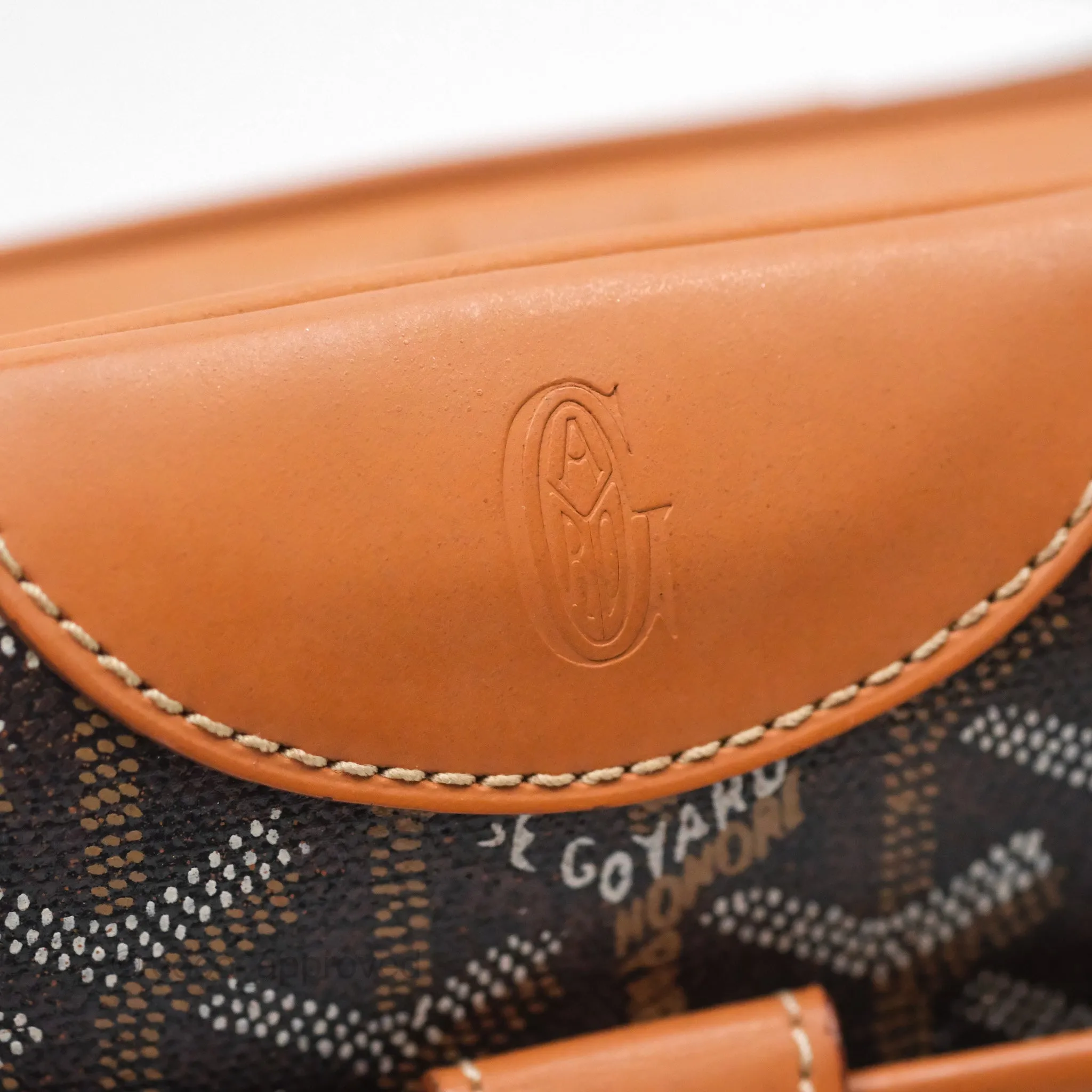 Goyard Saint Martin Bag Goyardine Canvas Black/ Tan