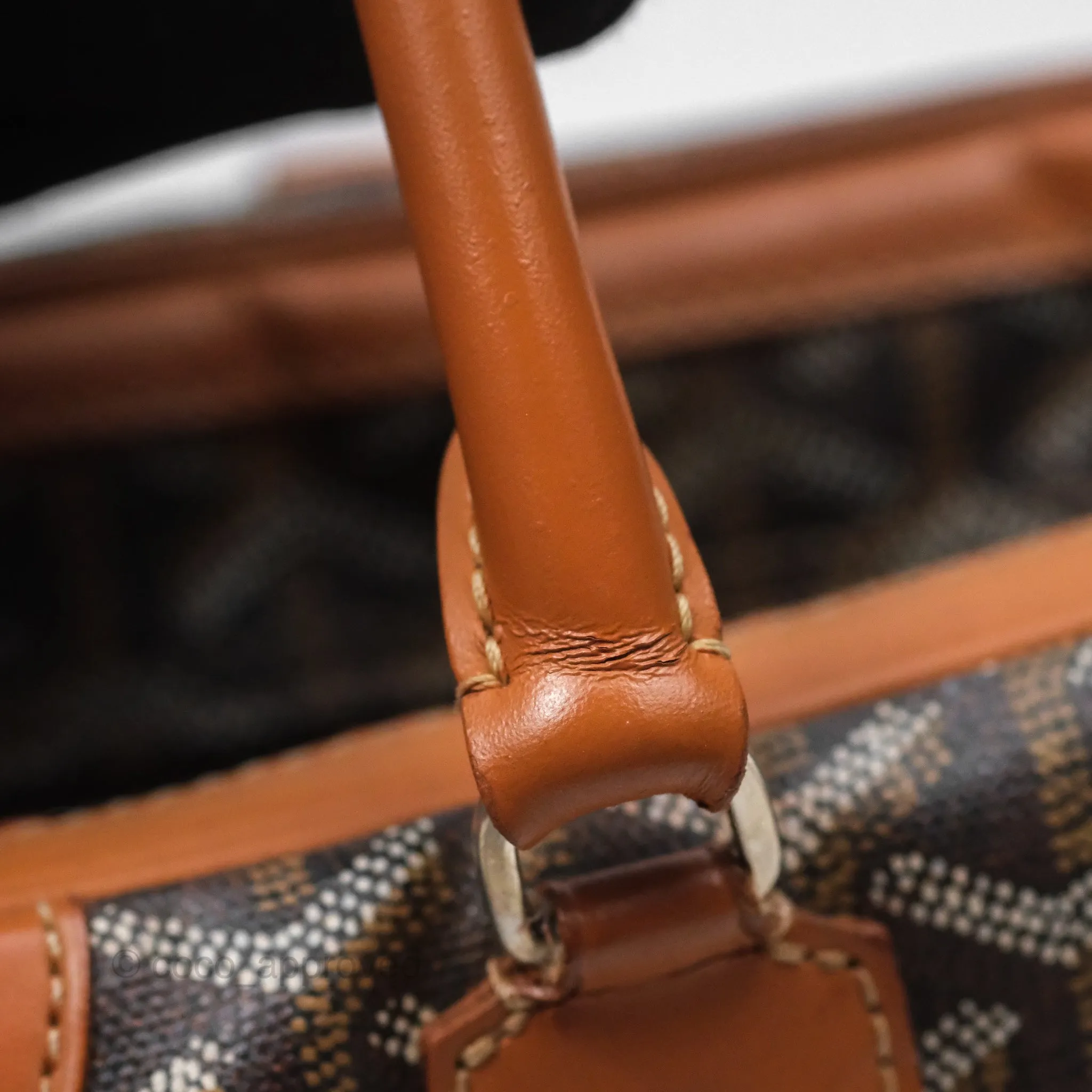 Goyard Saint Martin Bag Goyardine Canvas Black/ Tan