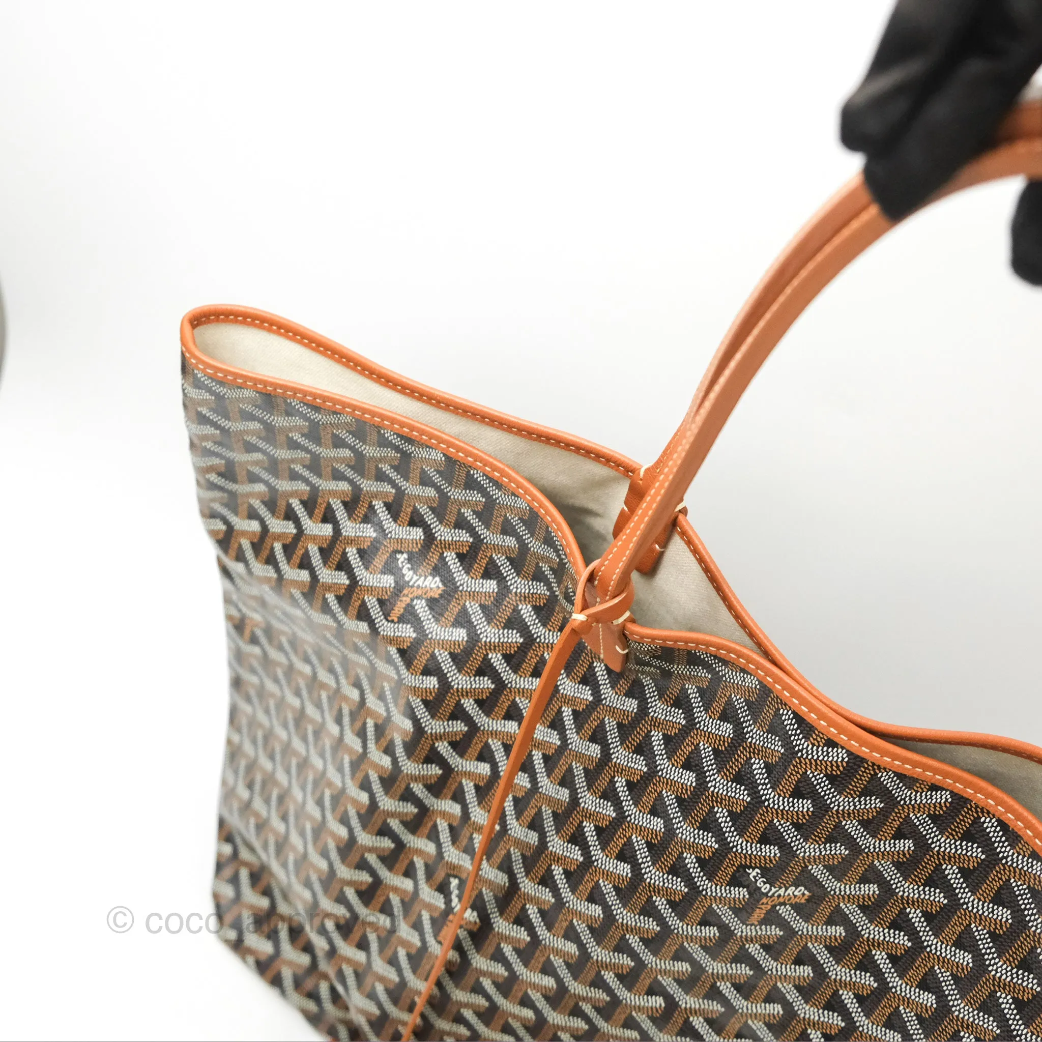 Goyard St. Louis GM Black/Tan Goyardine Canvas