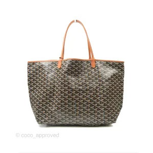 Goyard St. Louis GM Black/Tan Goyardine Canvas