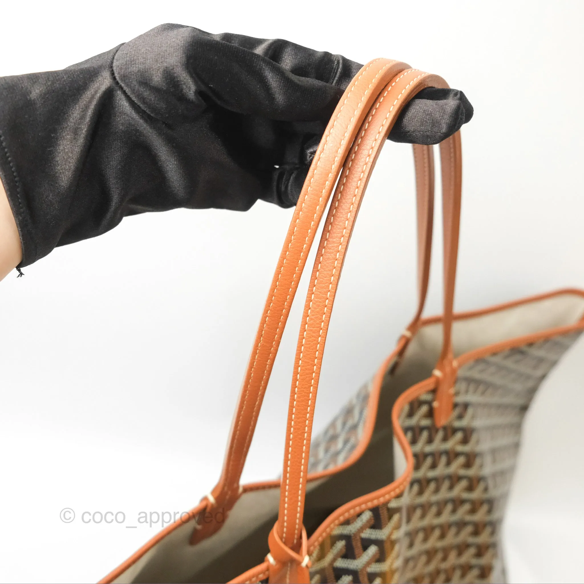 Goyard St. Louis GM Black/Tan Goyardine Canvas