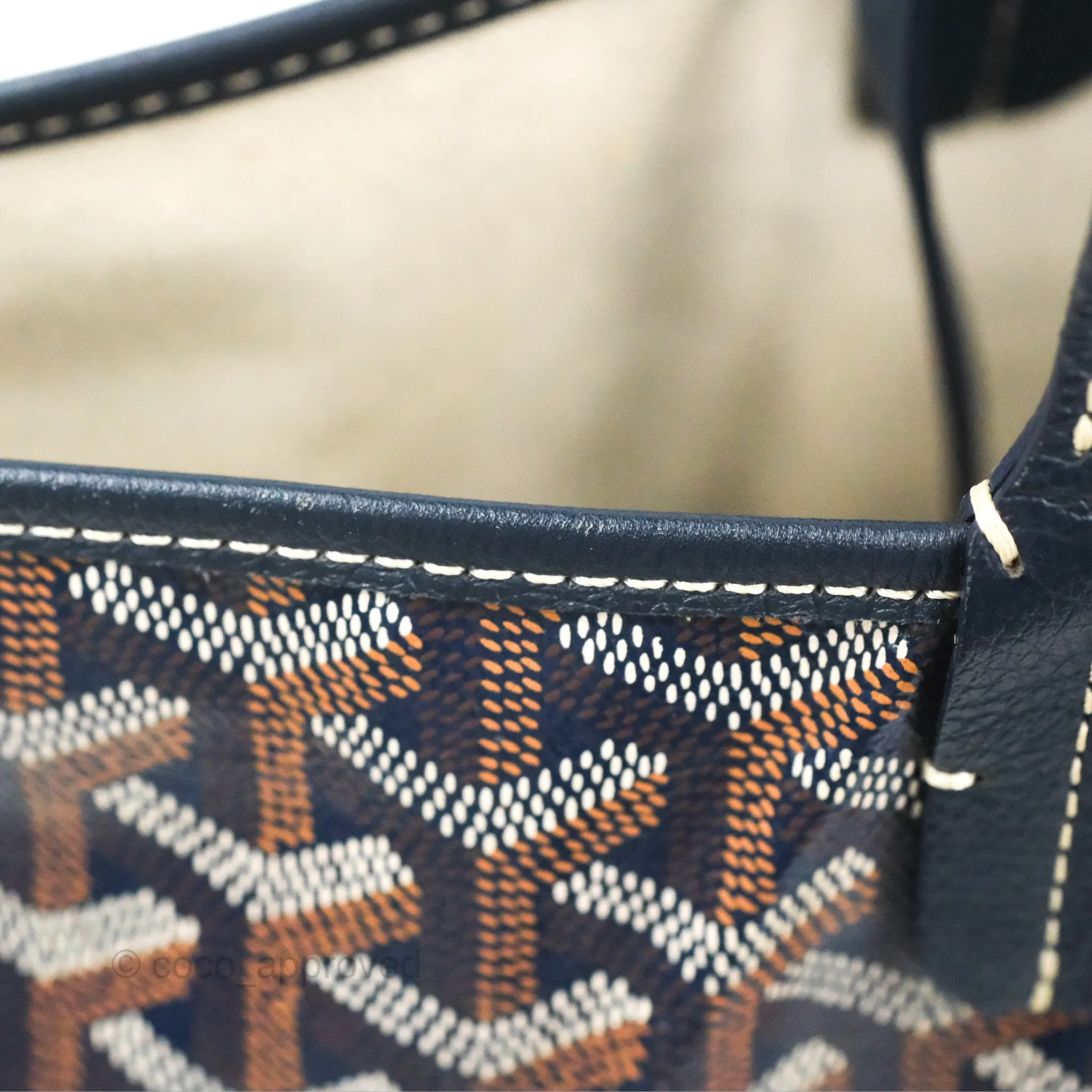 Goyard St. Louis Tote GM Navy/Tan